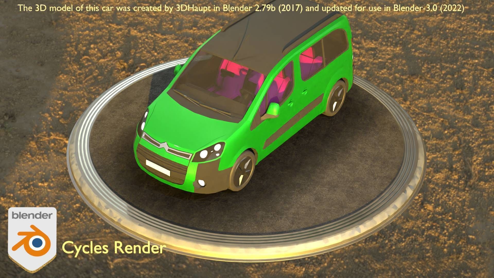 City Car 51 Utility Vehicles Van Type-D Green Low-poly 3D model_107