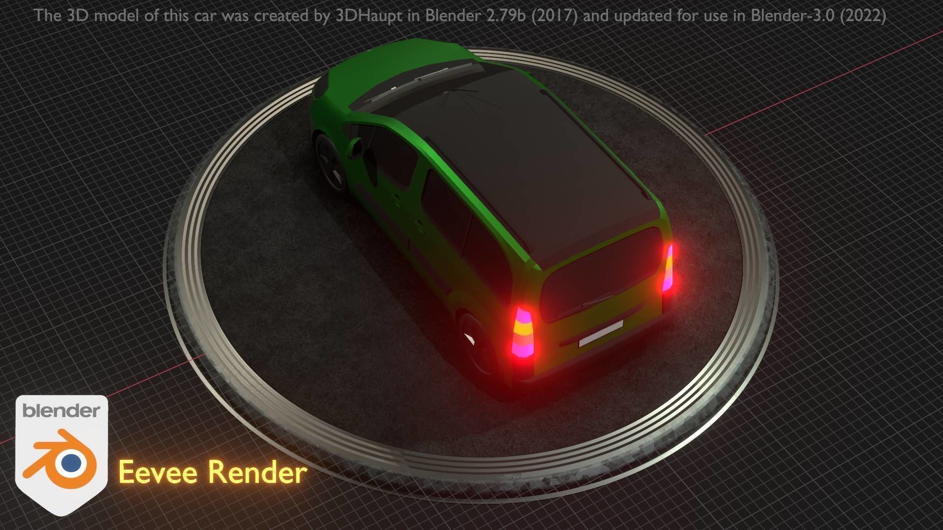 City Car 51 Utility Vehicles Van Type-D Green Low-poly 3D model_118