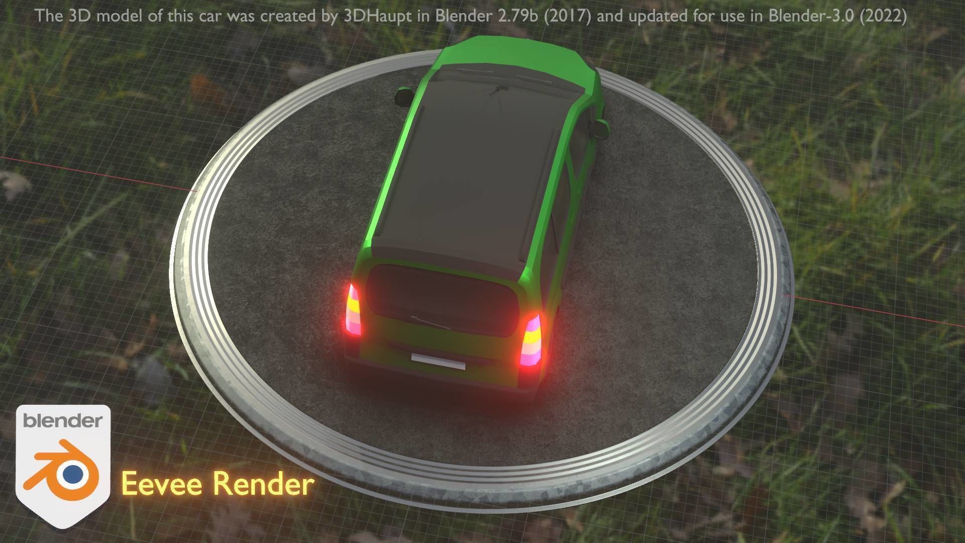 City Car 51 Utility Vehicles Van Type-D Green Low-poly 3D model_111