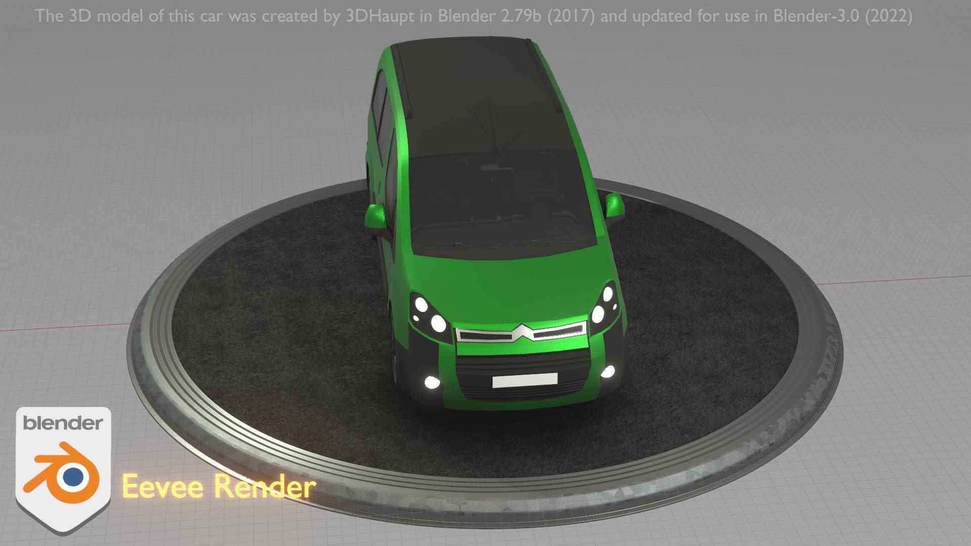 City Car 51 Utility Vehicles Van Type-D Green Low-poly 3D model_48