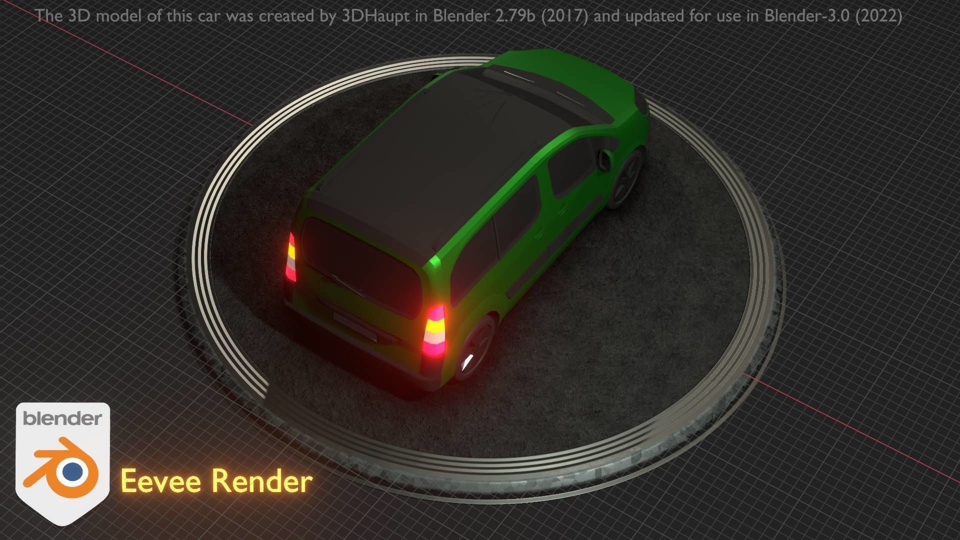 City Car 51 Utility Vehicles Van Type-D Green Low-poly 3D model_82