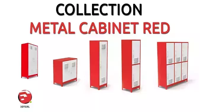METAL CABINET-5 TYPES-RED AND WHITE