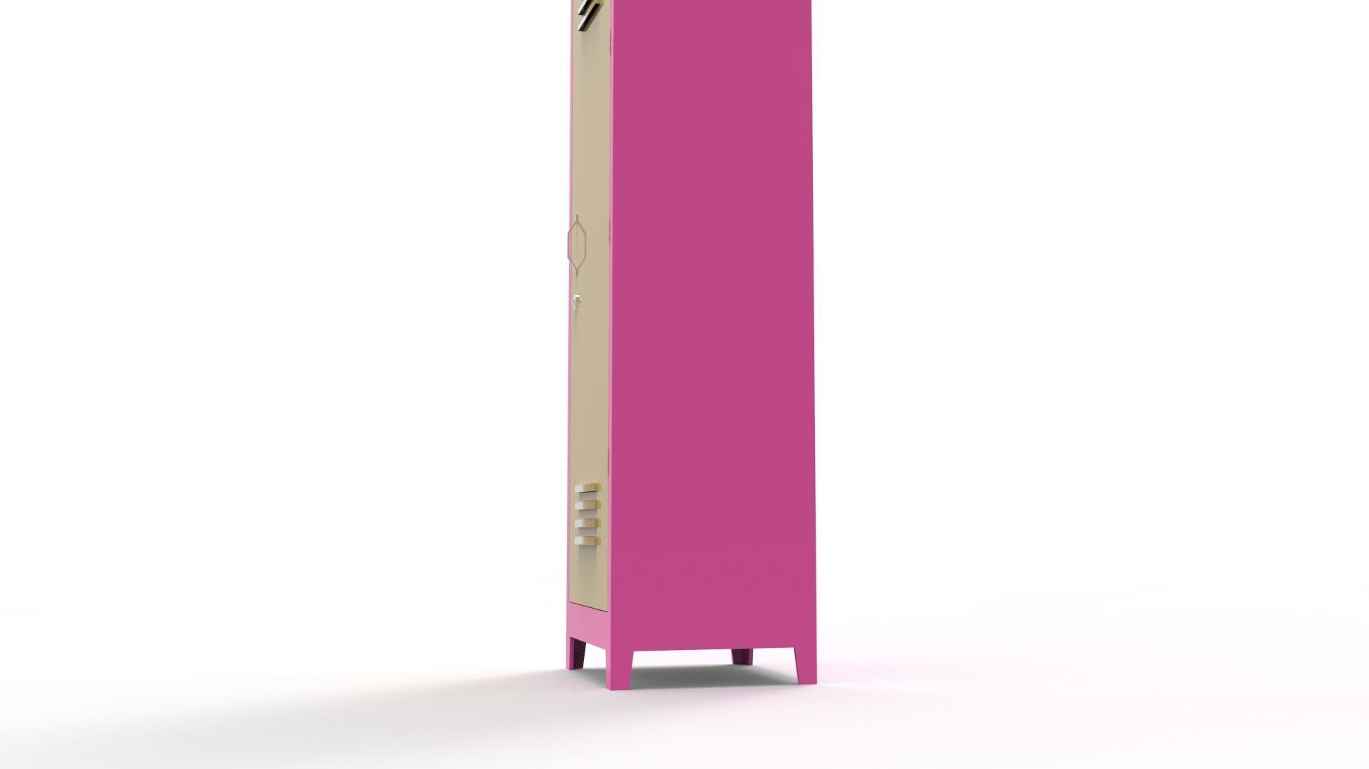 METAL CABINET-5 TYPES -PINK AND CREAM 3D Model Collection_36