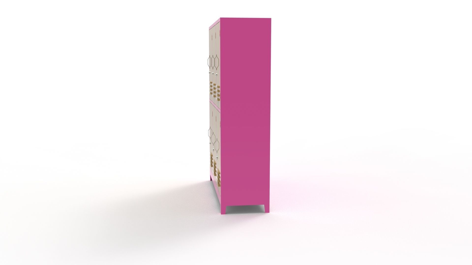 METAL CABINET-5 TYPES -PINK AND CREAM 3D Model Collection_73