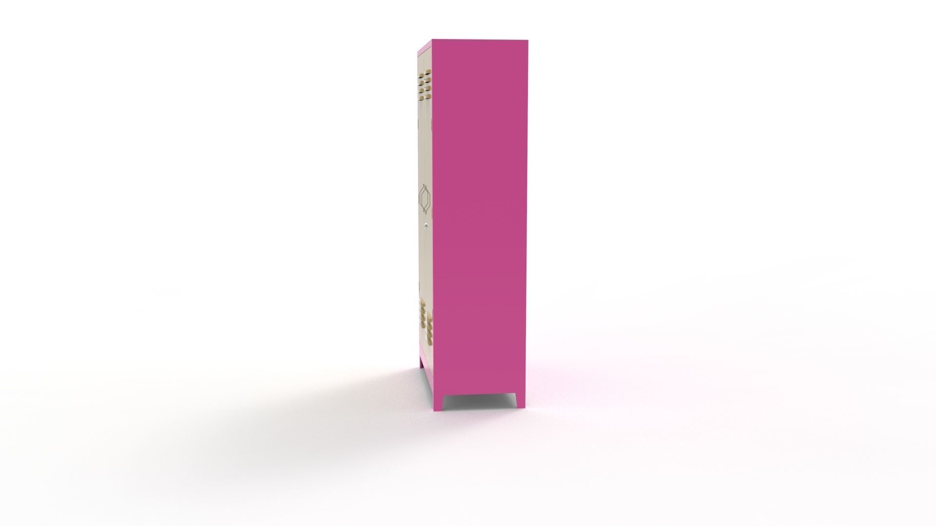 METAL CABINET-5 TYPES -PINK AND CREAM 3D Model Collection_12