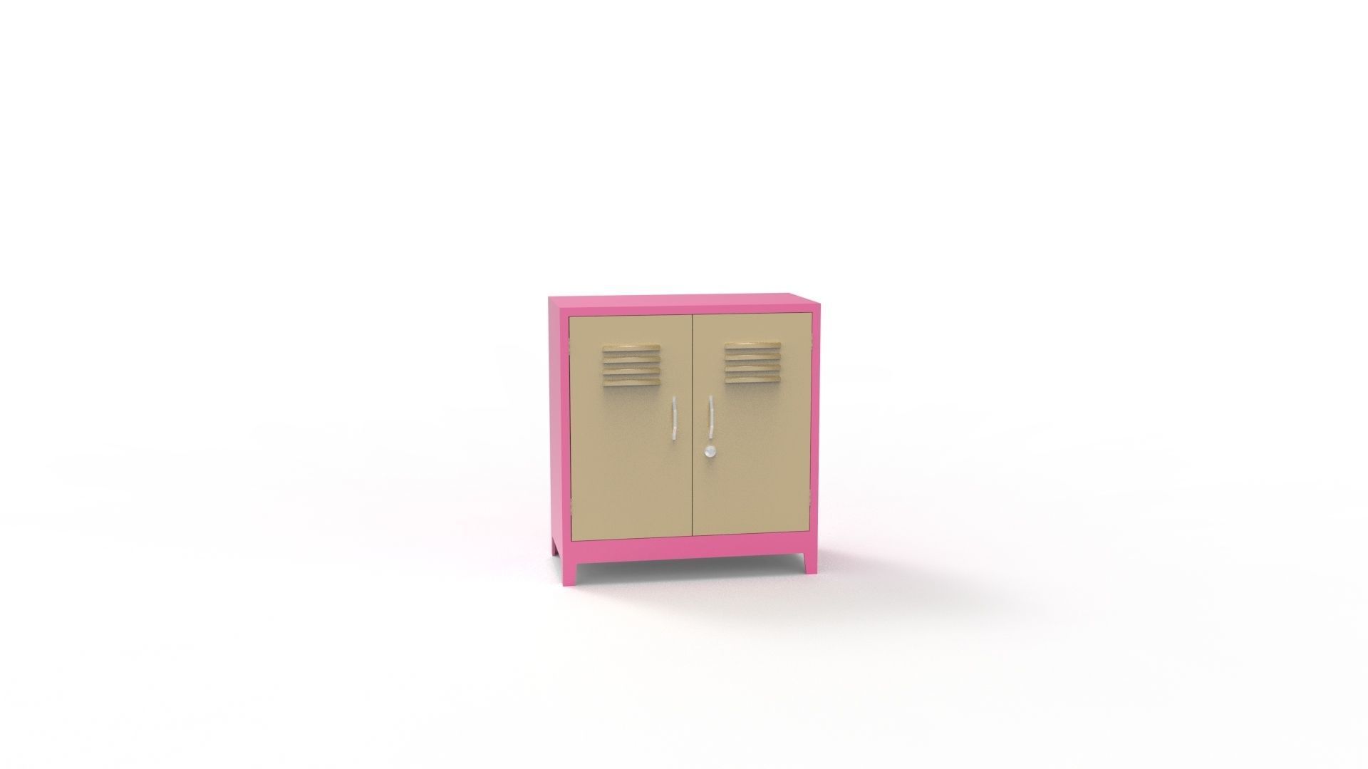 METAL CABINET-5 TYPES -PINK AND CREAM 3D Model Collection_23