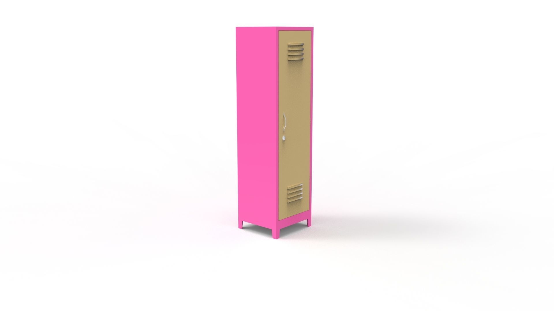 METAL CABINET-5 TYPES -PINK AND CREAM 3D Model Collection_32