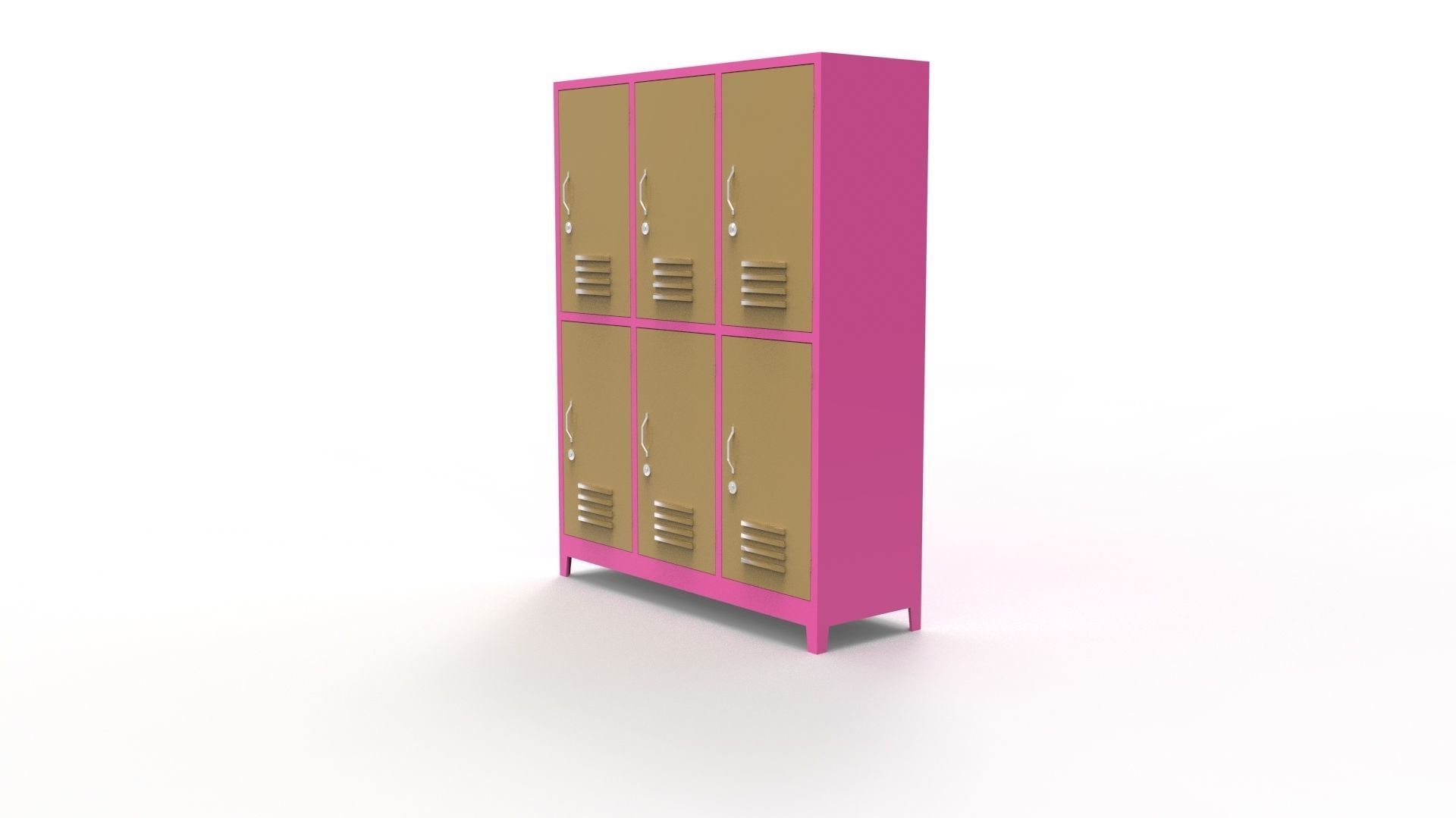 METAL CABINET-5 TYPES -PINK AND CREAM 3D Model Collection_76