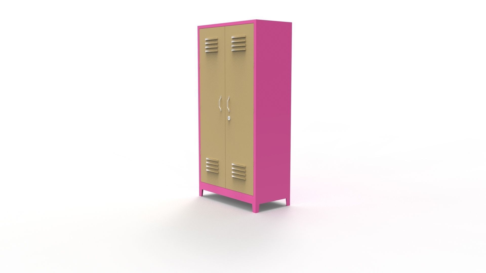 METAL CABINET-5 TYPES -PINK AND CREAM 3D Model Collection_10