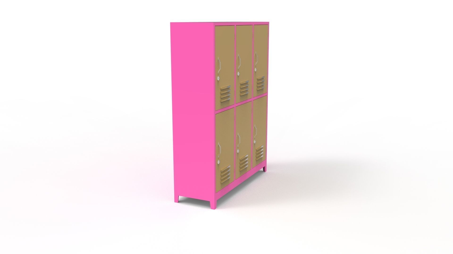 METAL CABINET-5 TYPES -PINK AND CREAM 3D Model Collection_79