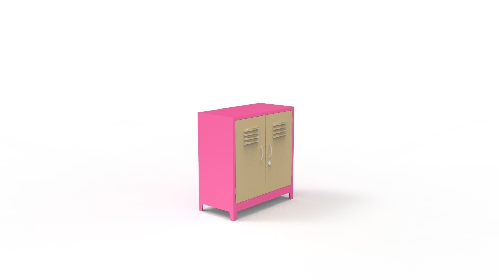METAL CABINET-5 TYPES -PINK AND CREAM 3D Model Collection_24