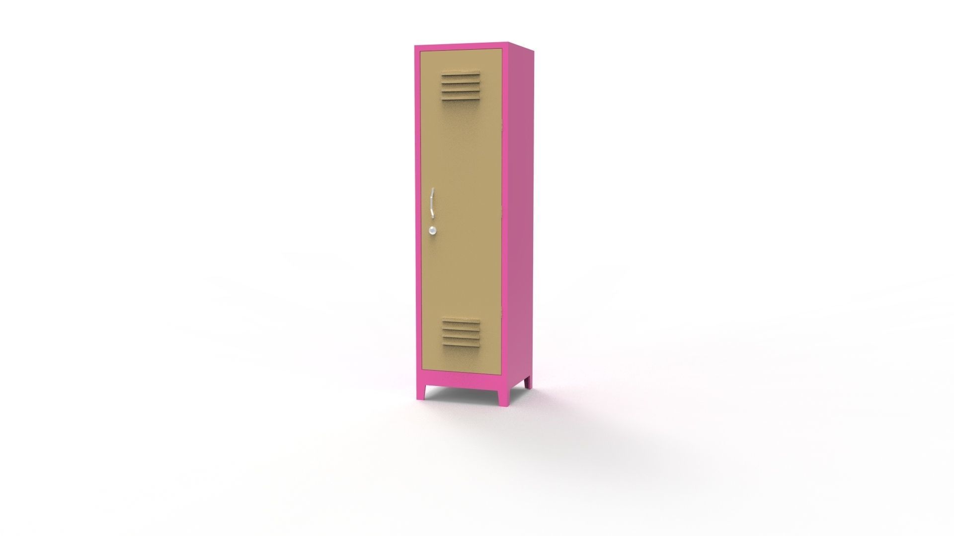 METAL CABINET-5 TYPES -PINK AND CREAM 3D Model Collection_42
