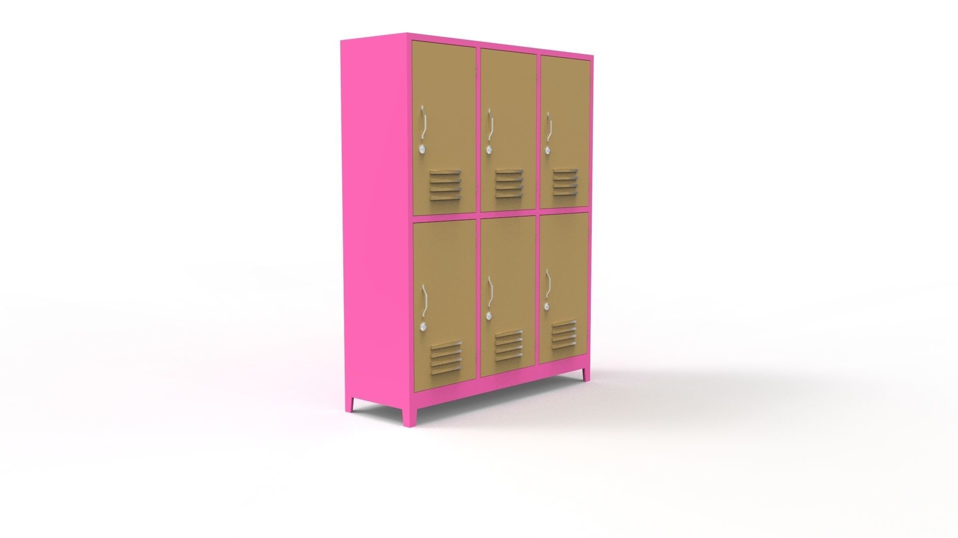 METAL CABINET-5 TYPES -PINK AND CREAM 3D Model Collection_82