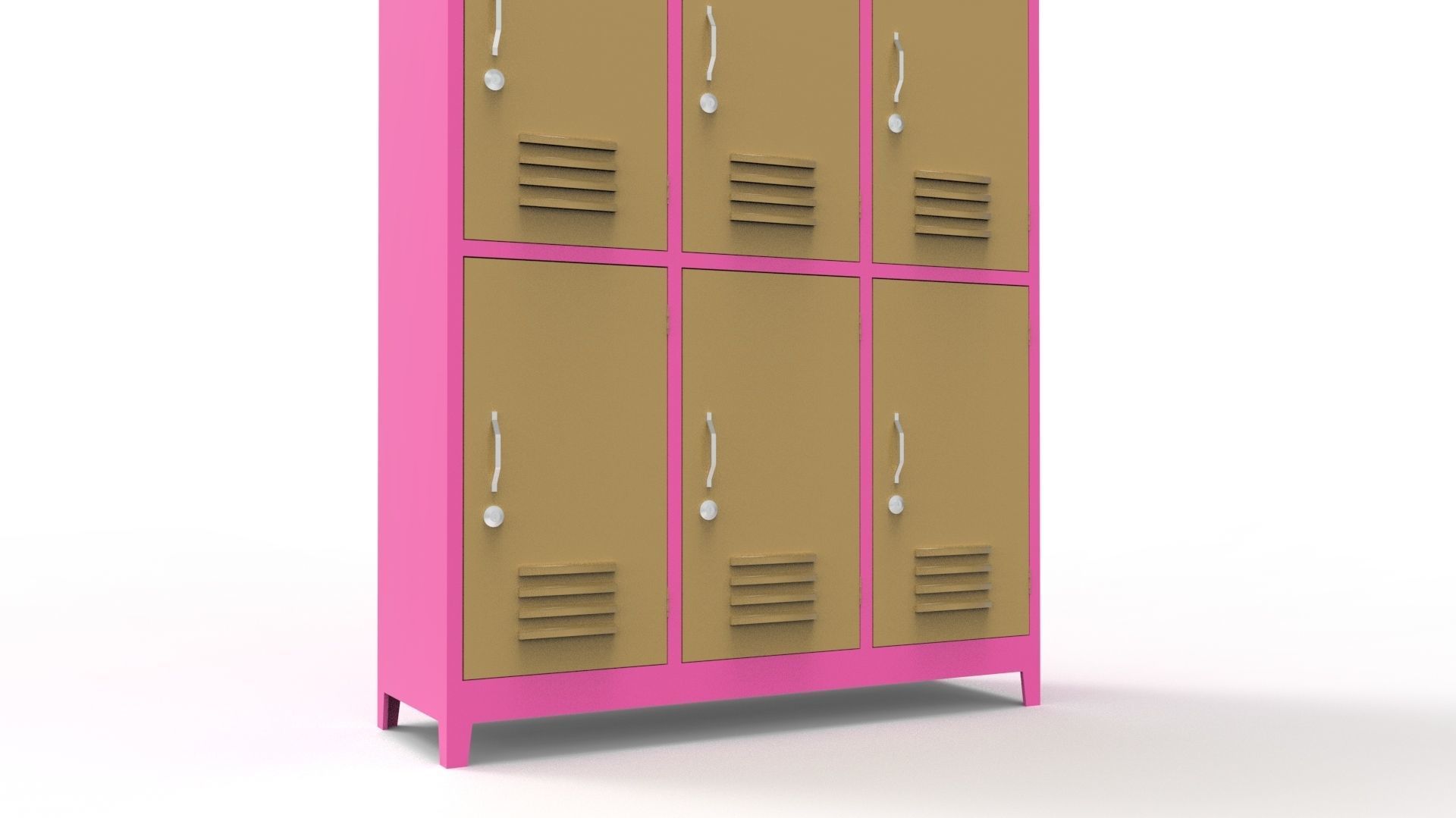 METAL CABINET-5 TYPES -PINK AND CREAM 3D Model Collection_85