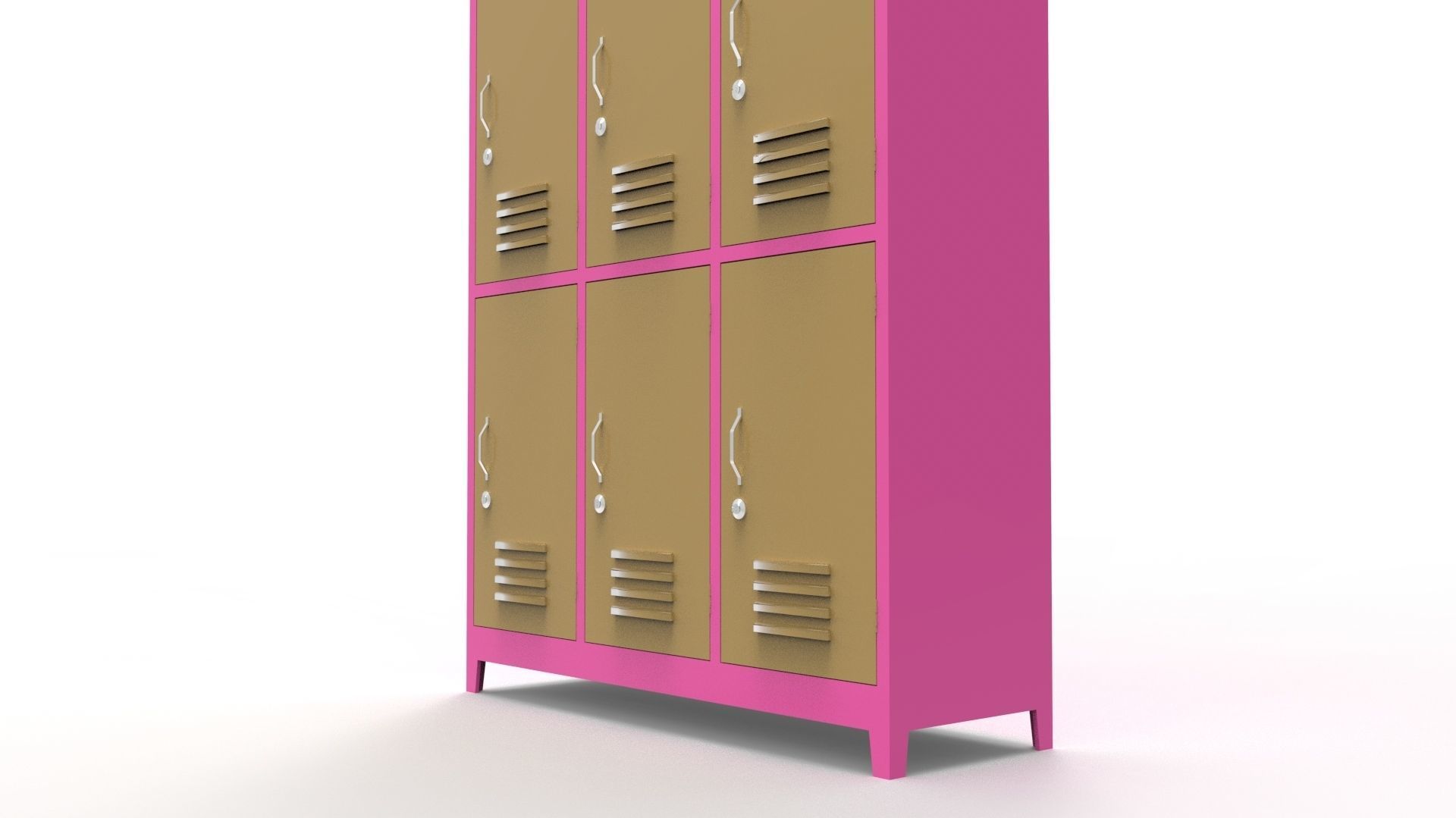 METAL CABINET-5 TYPES -PINK AND CREAM 3D Model Collection_84