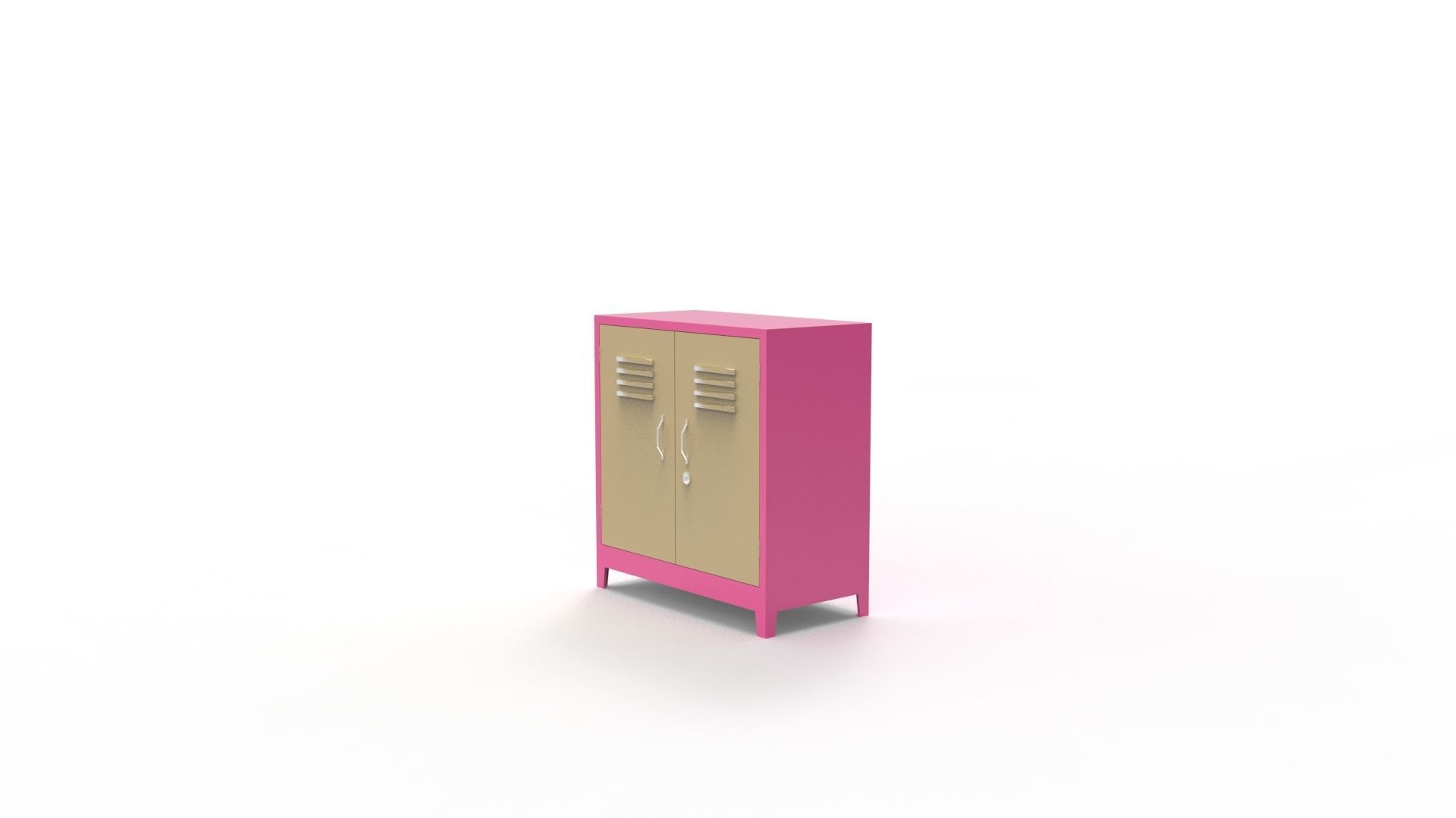 METAL CABINET-5 TYPES -PINK AND CREAM 3D Model Collection_22