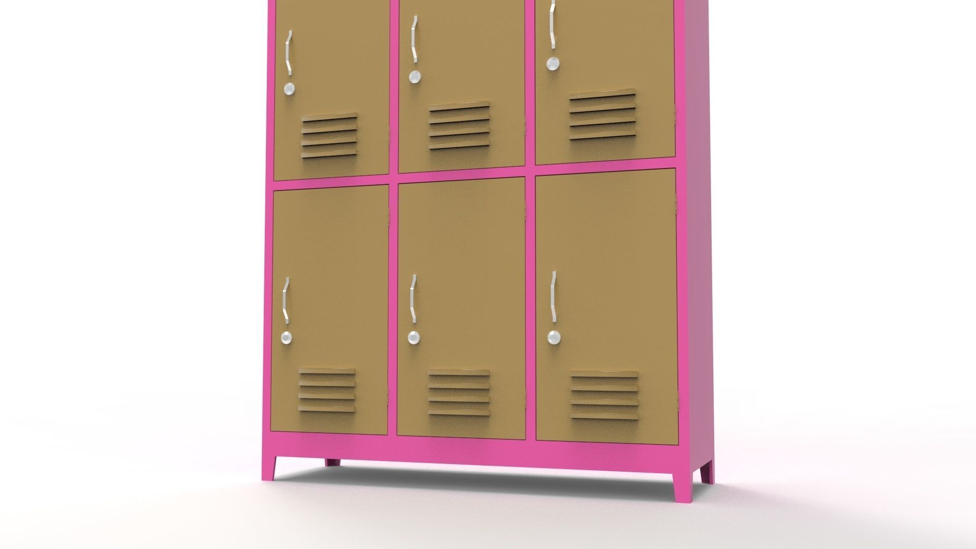 METAL CABINET-5 TYPES -PINK AND CREAM 3D Model Collection_86