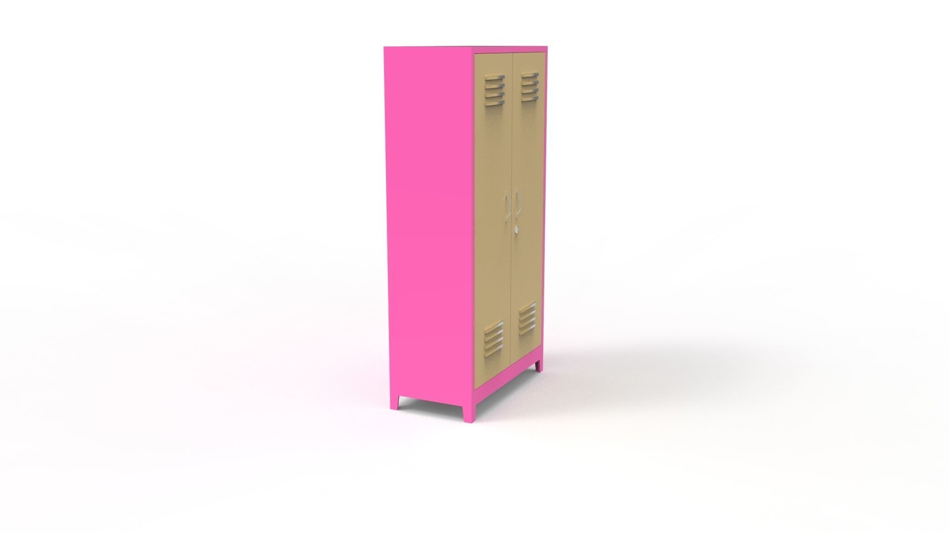 METAL CABINET-5 TYPES -PINK AND CREAM 3D Model Collection_9