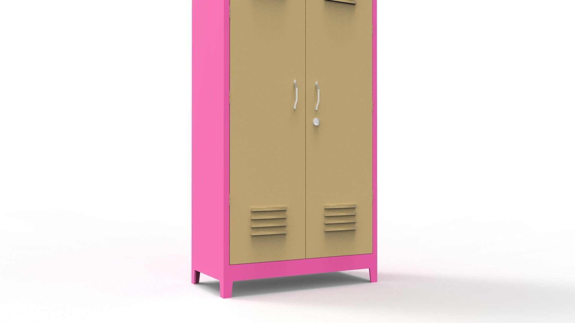 METAL CABINET-5 TYPES -PINK AND CREAM 3D Model Collection_16