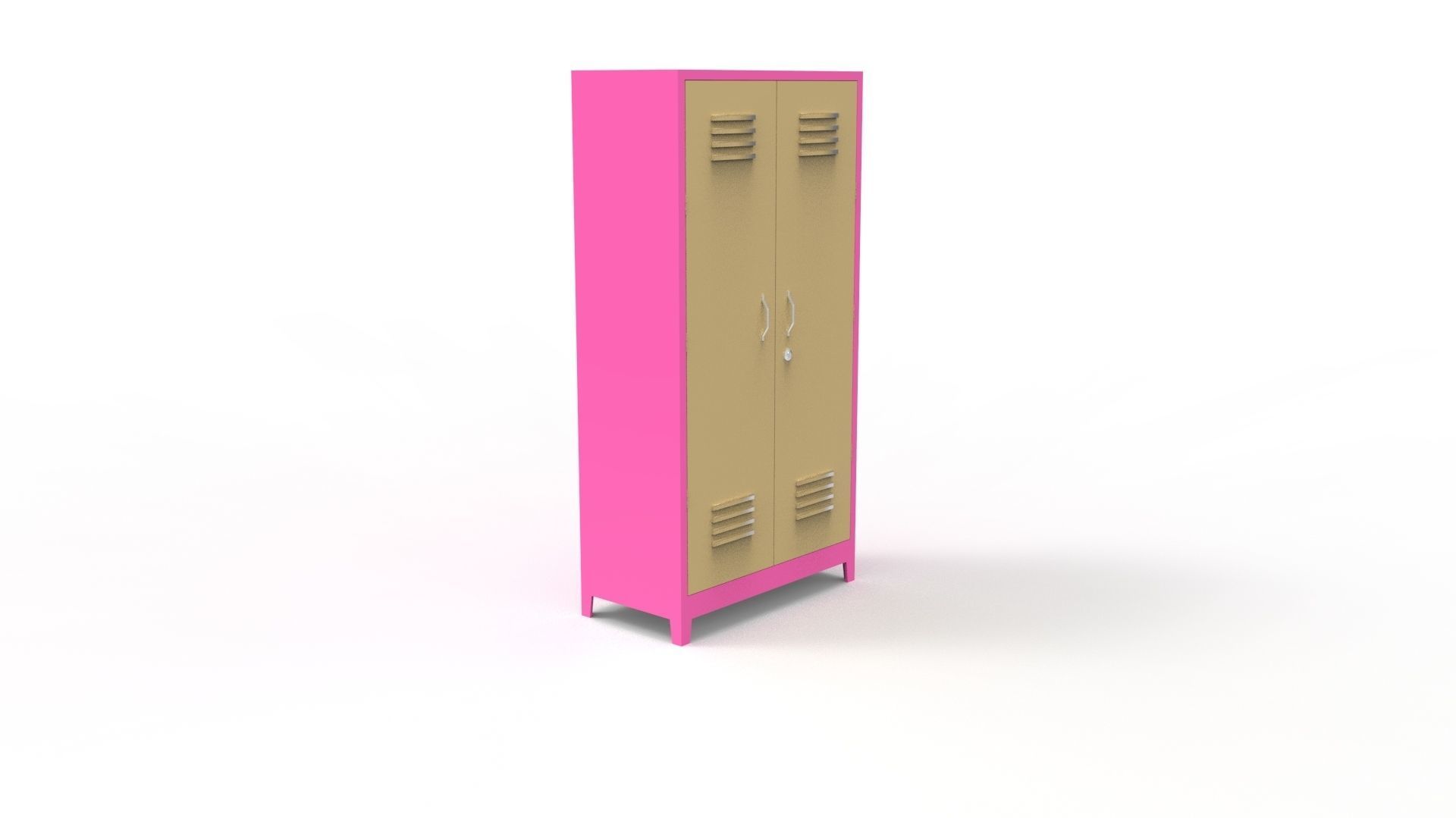 METAL CABINET-5 TYPES -PINK AND CREAM 3D Model Collection_2