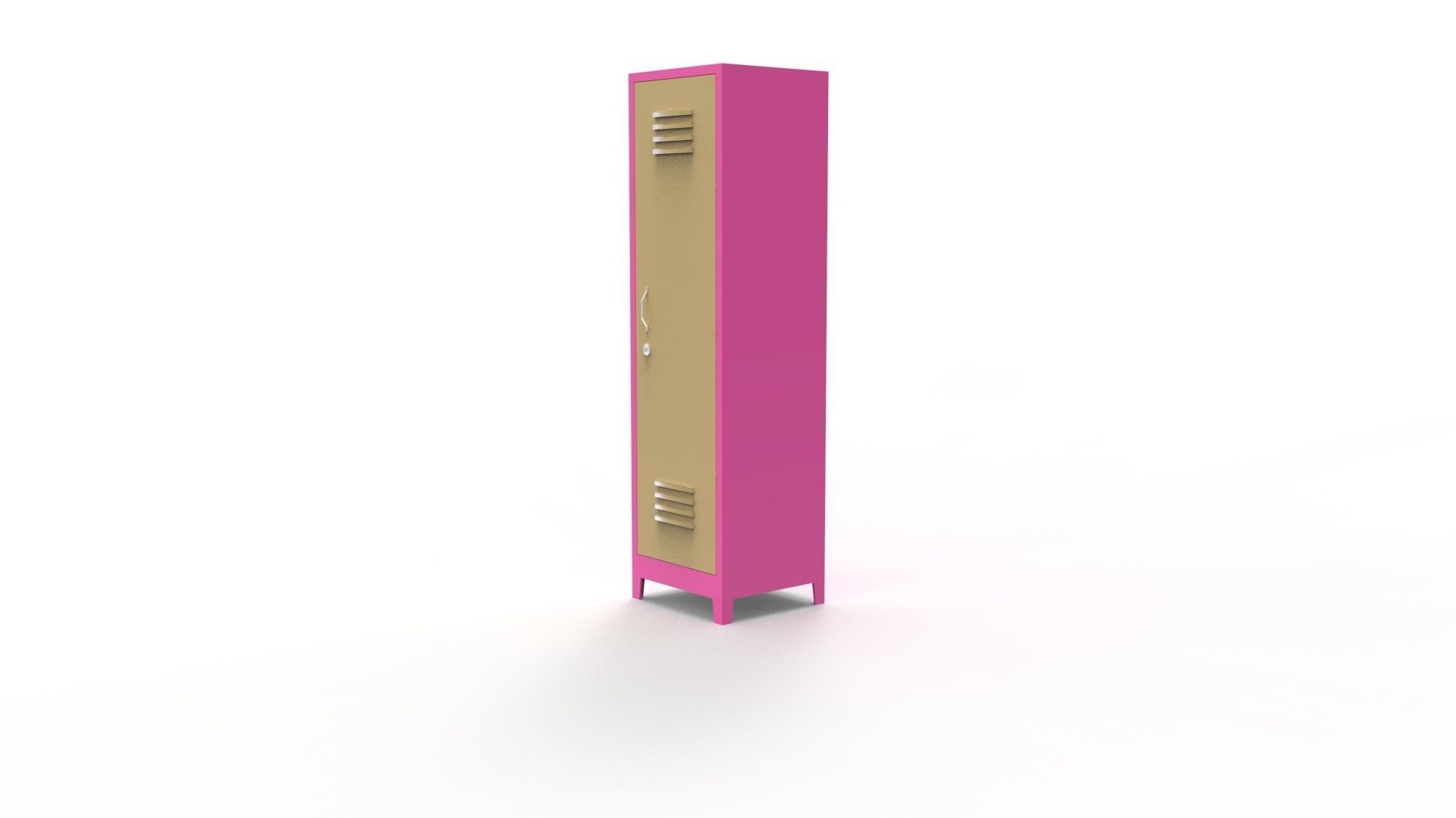 METAL CABINET-5 TYPES -PINK AND CREAM 3D Model Collection_41