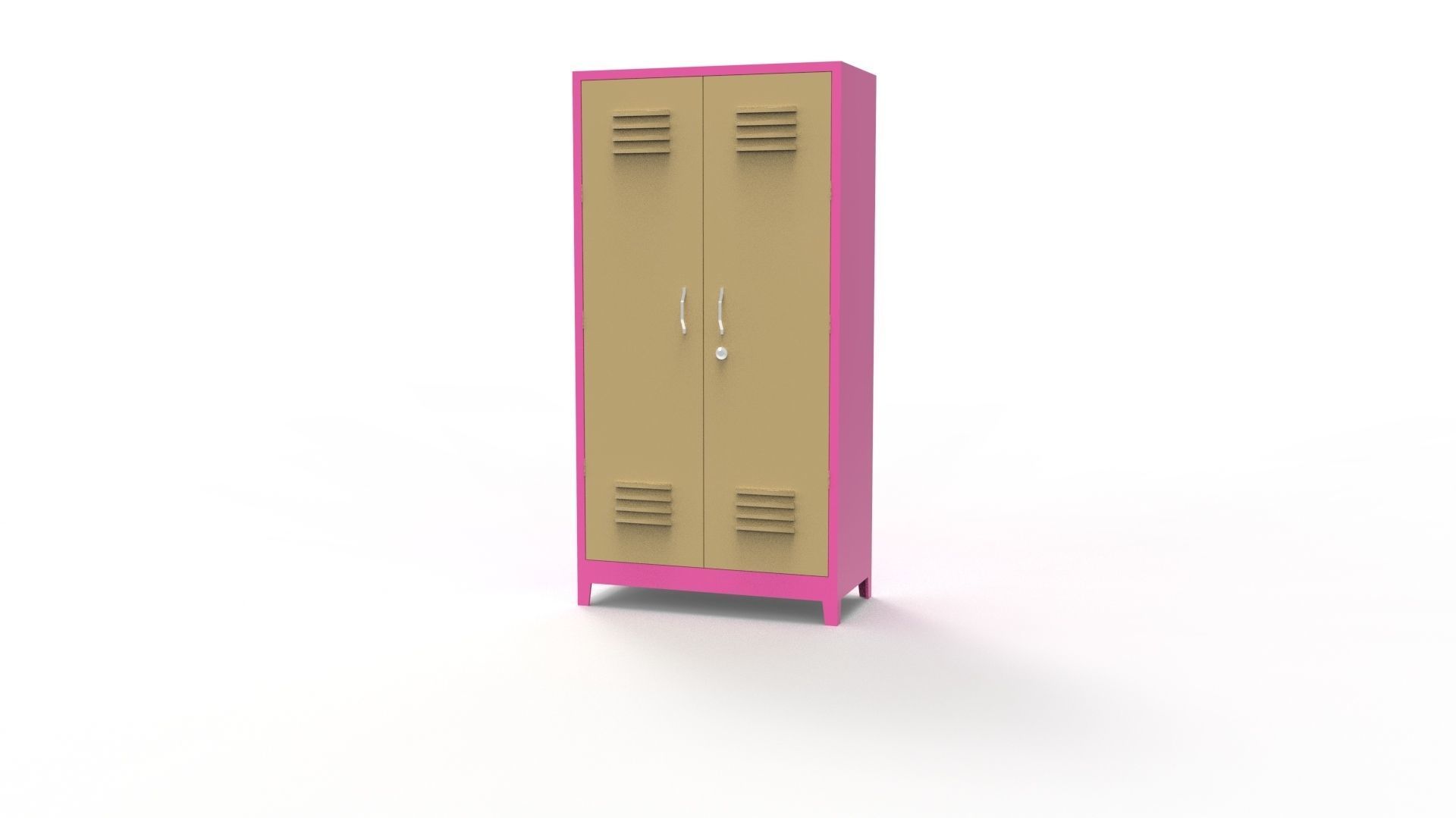 METAL CABINET-5 TYPES -PINK AND CREAM 3D Model Collection_13