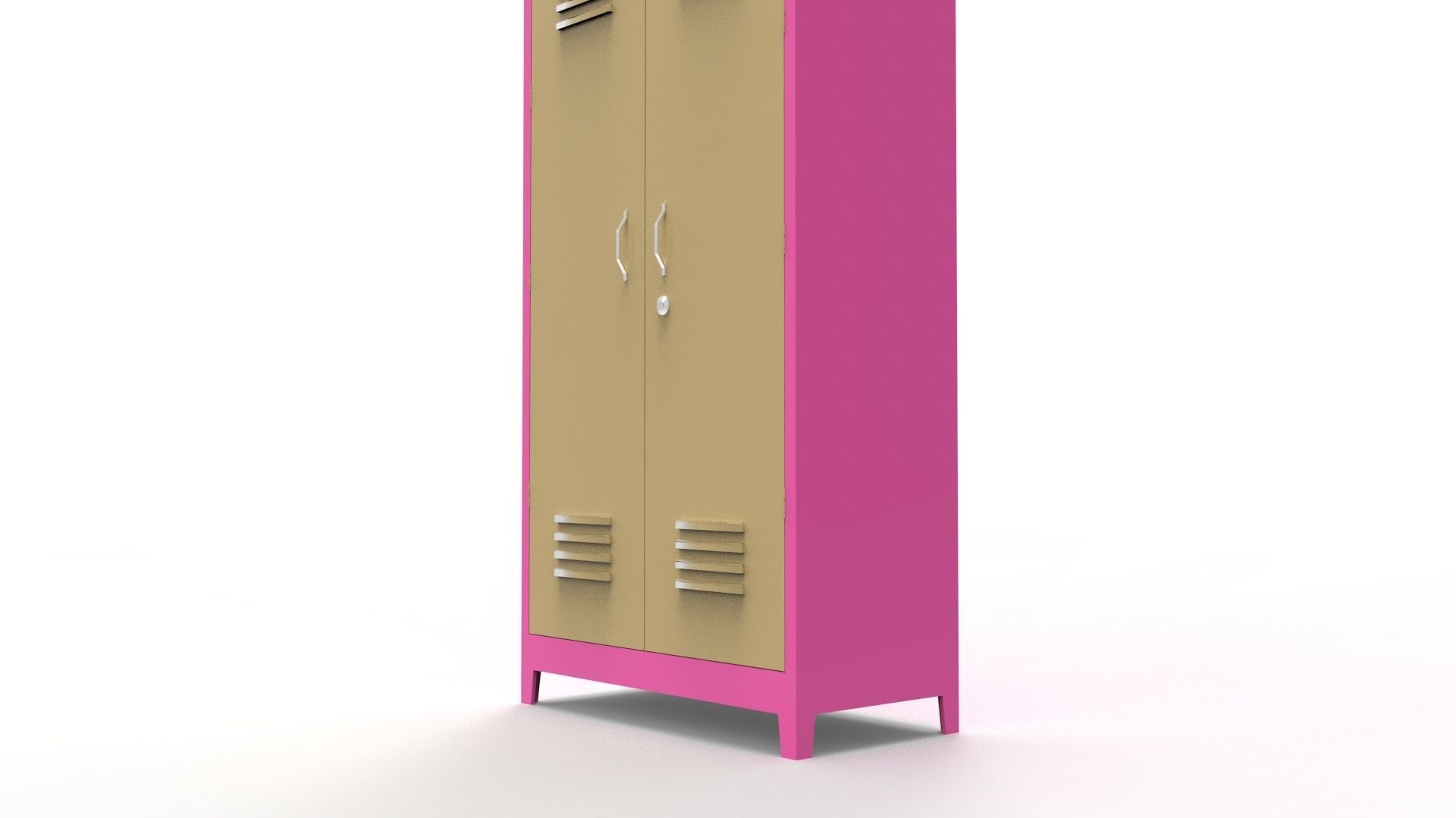 METAL CABINET-5 TYPES -PINK AND CREAM 3D Model Collection_15