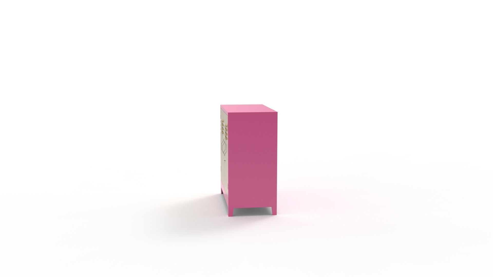 METAL CABINET-5 TYPES -PINK AND CREAM 3D Model Collection_25