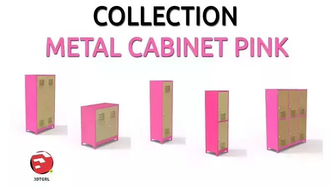 METAL CABINET-5 TYPES -PINK AND CREAM