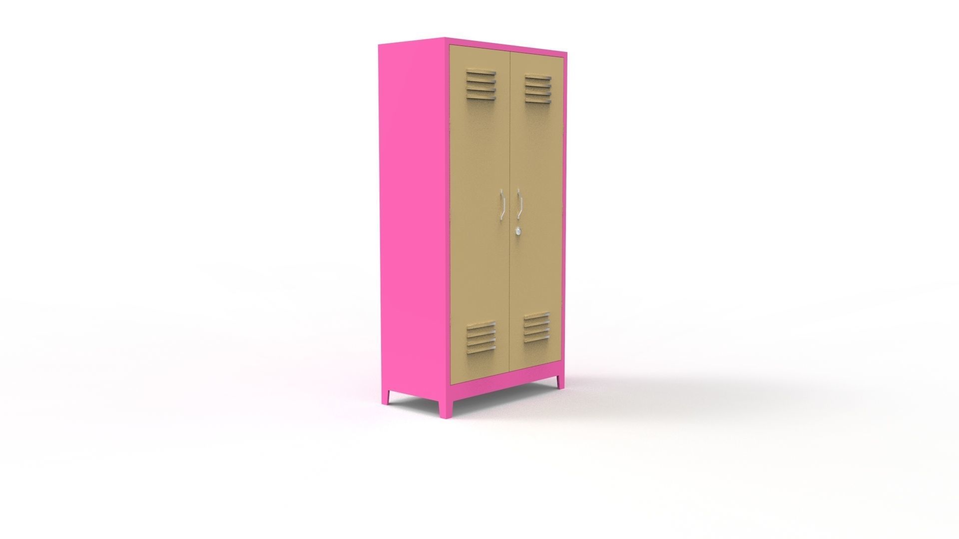 METAL CABINET-5 TYPES -PINK AND CREAM 3D Model Collection_20