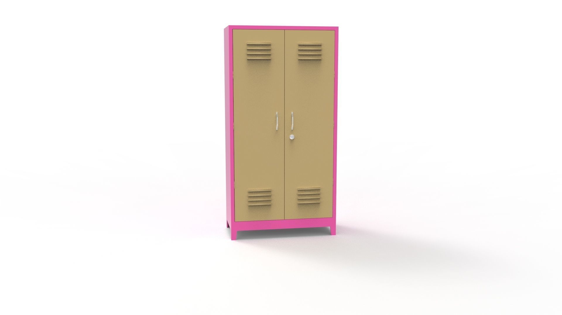 METAL CABINET-5 TYPES -PINK AND CREAM 3D Model Collection_19