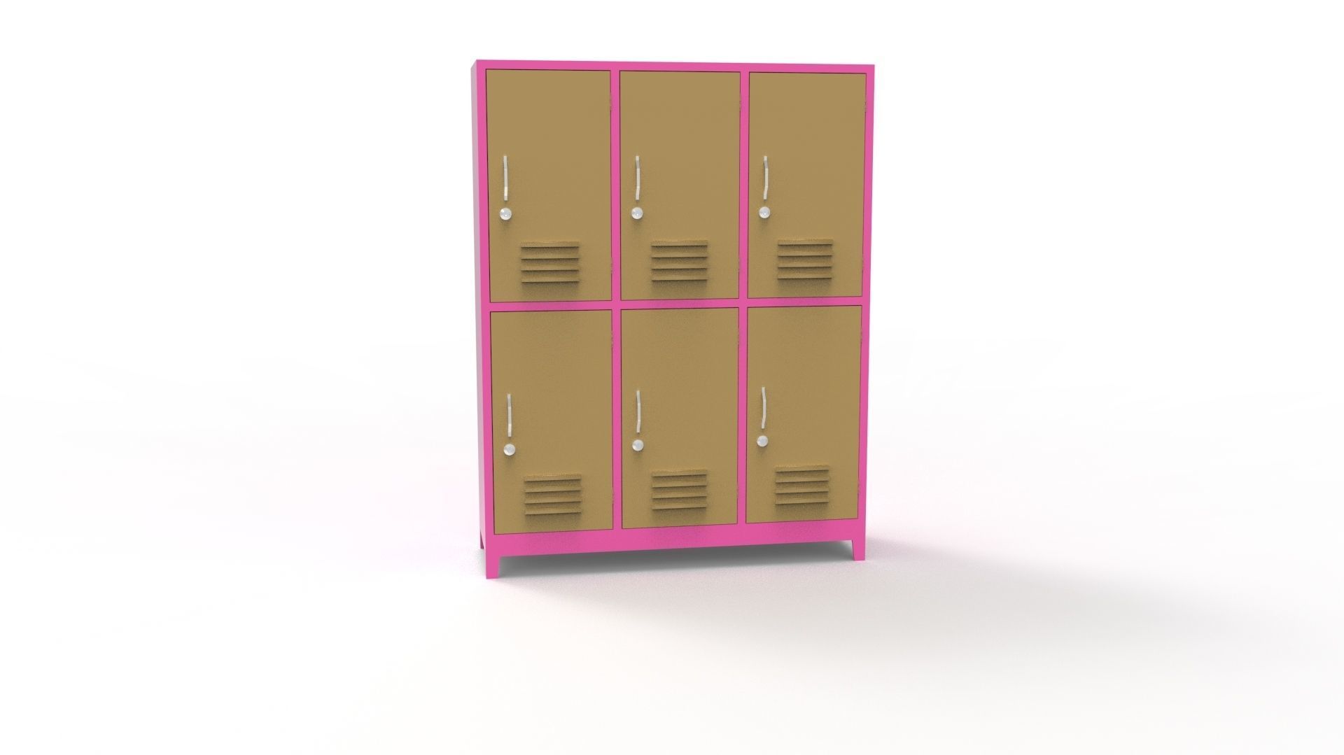 METAL CABINET-5 TYPES -PINK AND CREAM 3D Model Collection_80