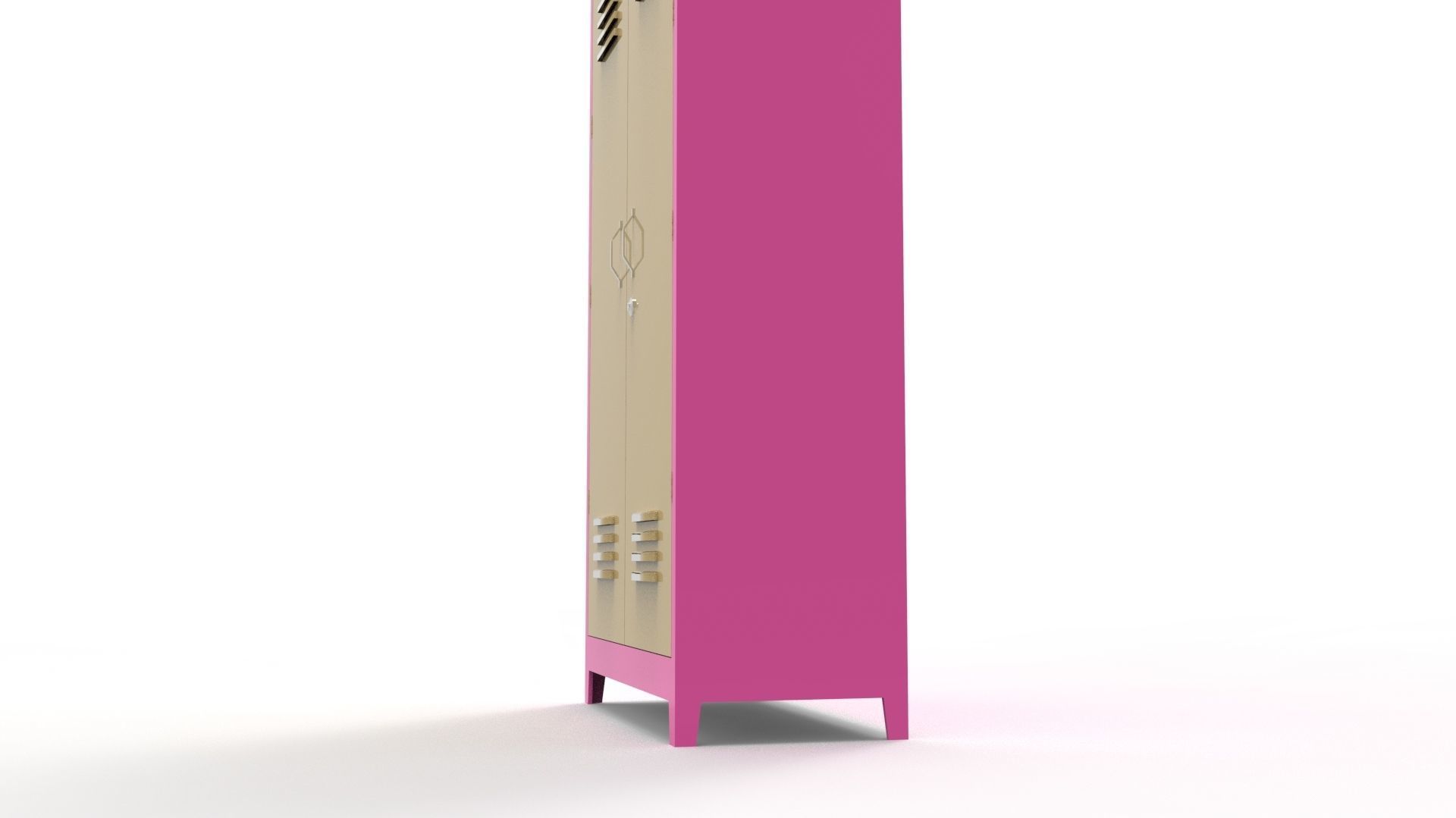 METAL CABINET-5 TYPES -PINK AND CREAM 3D Model Collection_6