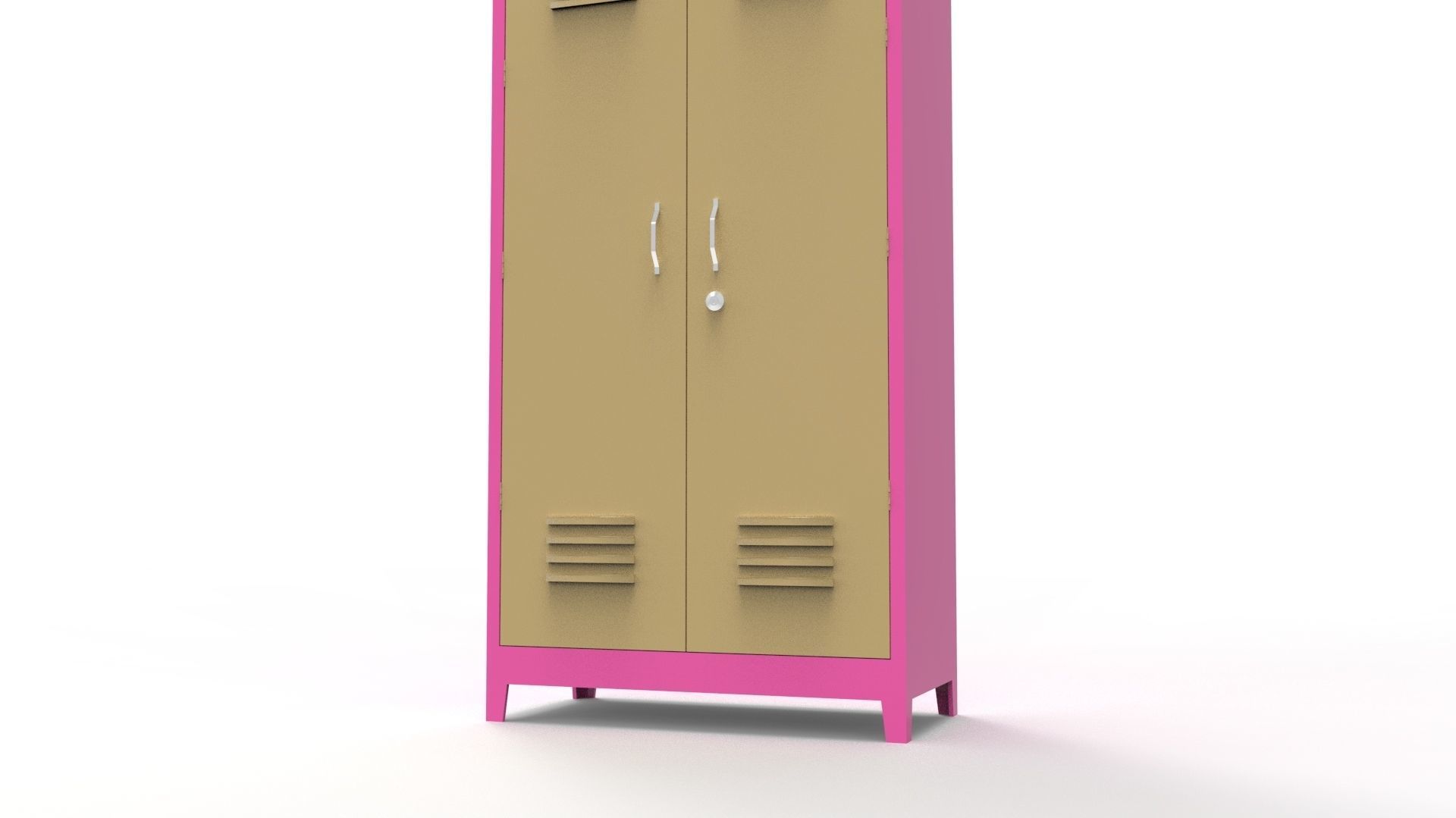 METAL CABINET-5 TYPES -PINK AND CREAM 3D Model Collection_17