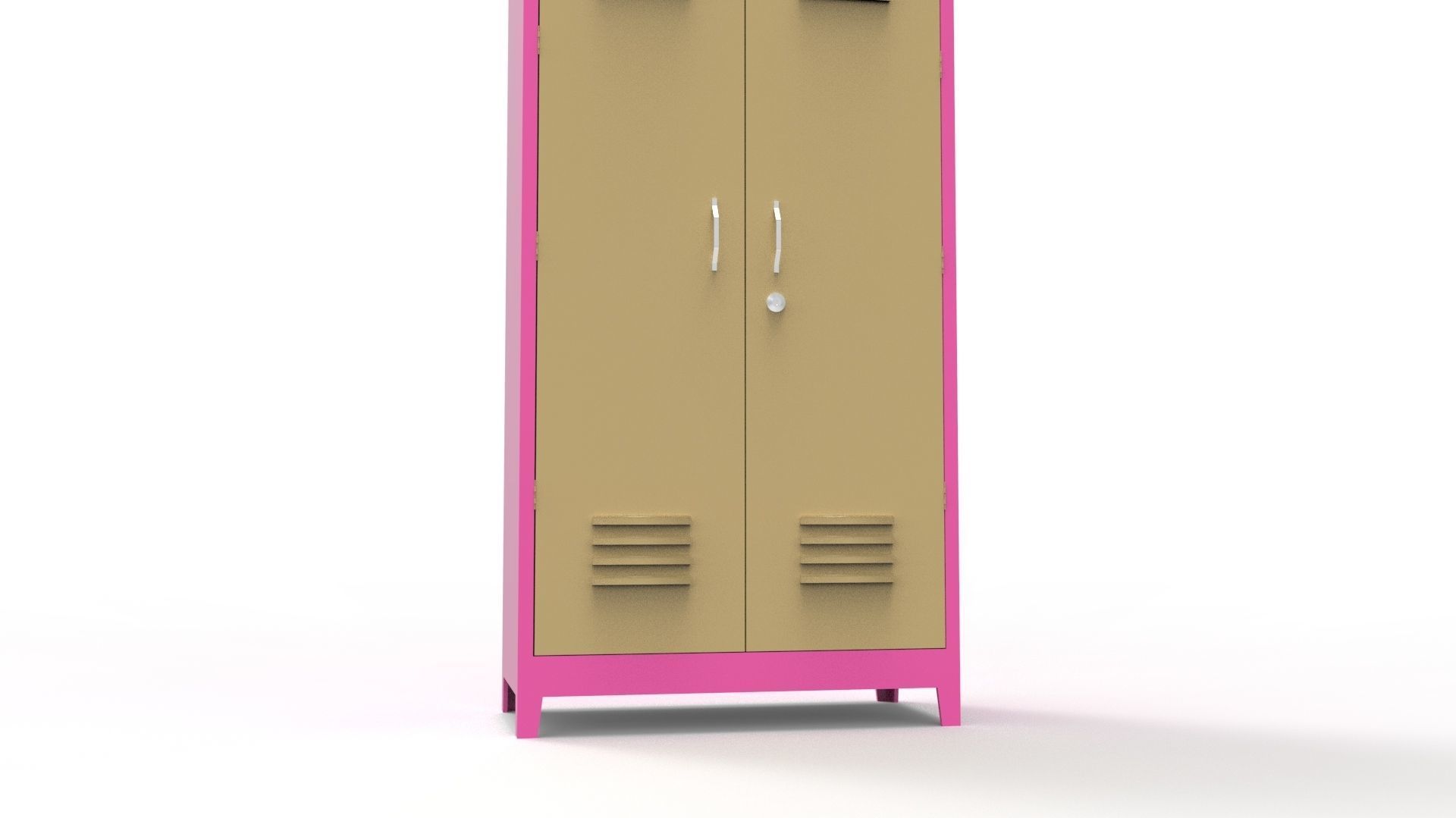 METAL CABINET-5 TYPES -PINK AND CREAM 3D Model Collection_21