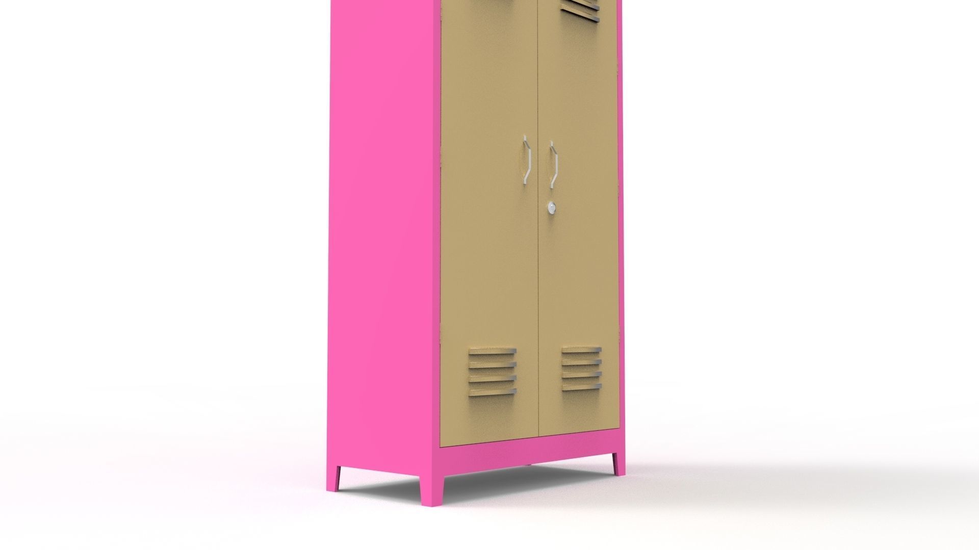 METAL CABINET-5 TYPES -PINK AND CREAM 3D Model Collection_11