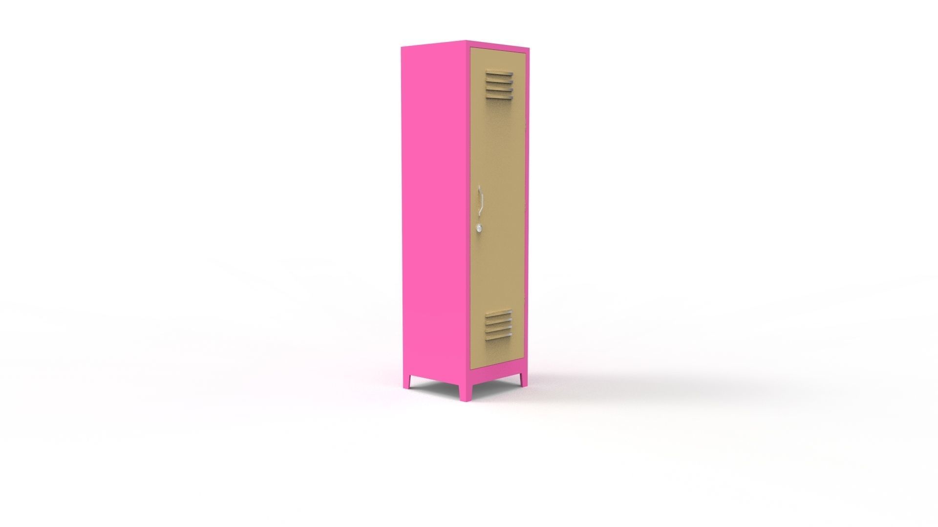 METAL CABINET-5 TYPES -PINK AND CREAM 3D Model Collection_40