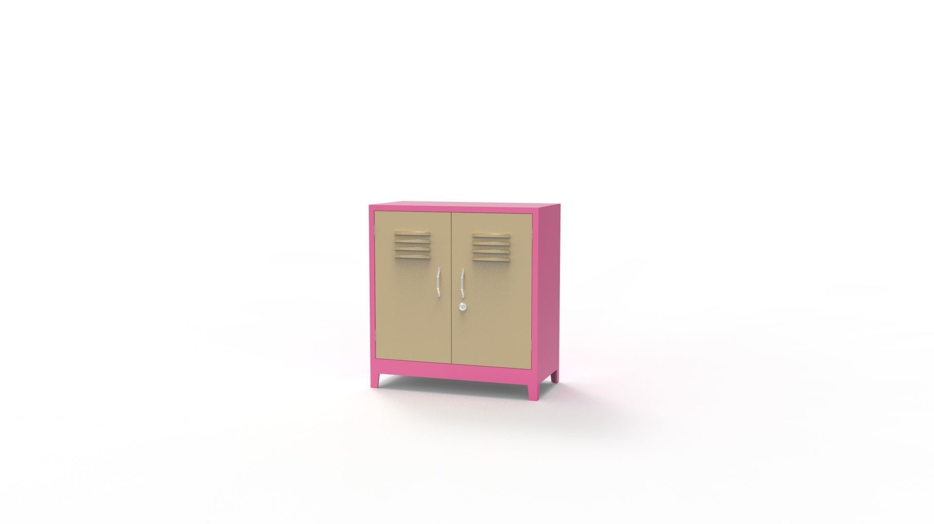 METAL CABINET-5 TYPES -PINK AND CREAM 3D Model Collection_26