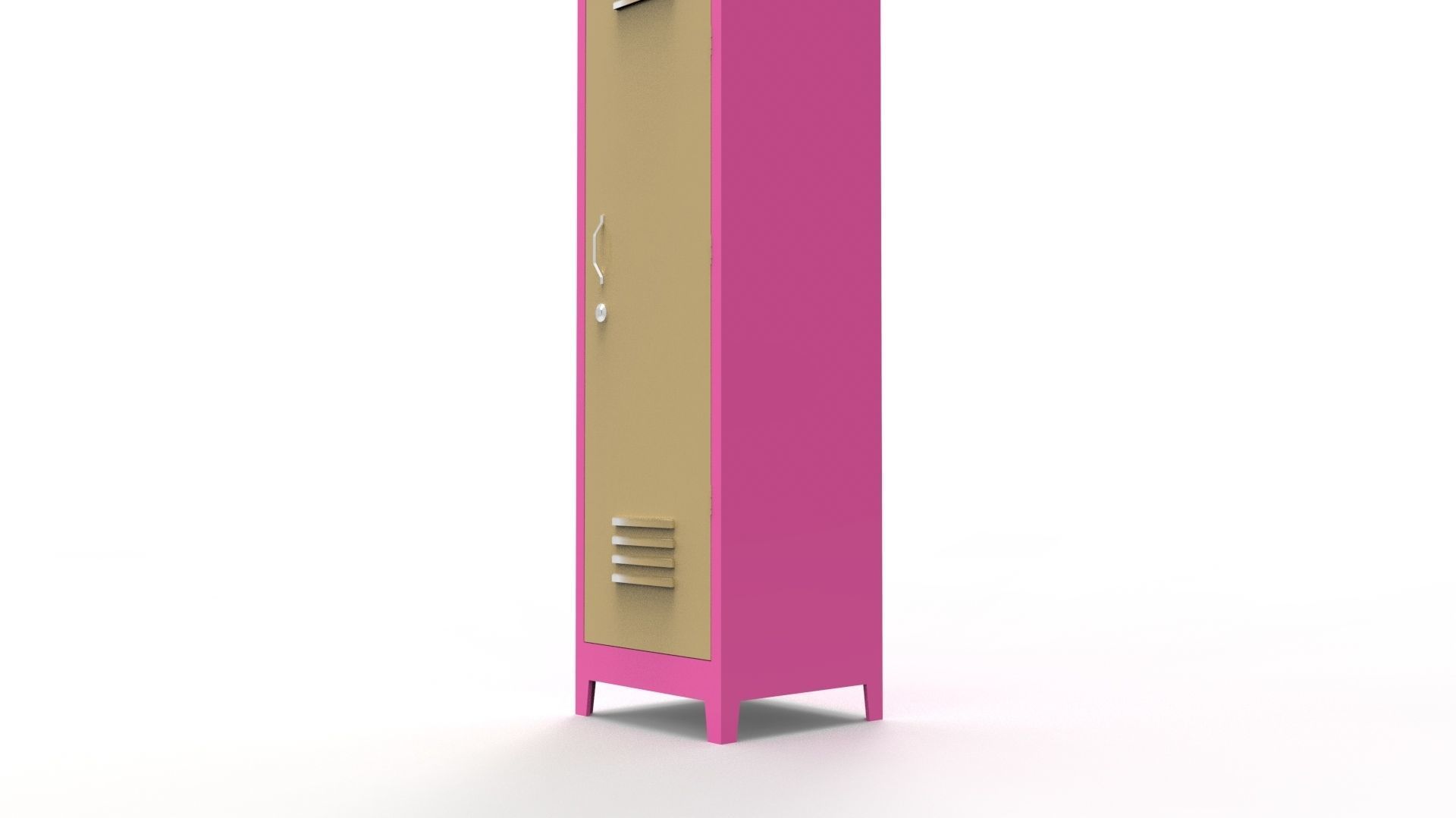 METAL CABINET-5 TYPES -PINK AND CREAM 3D Model Collection_46