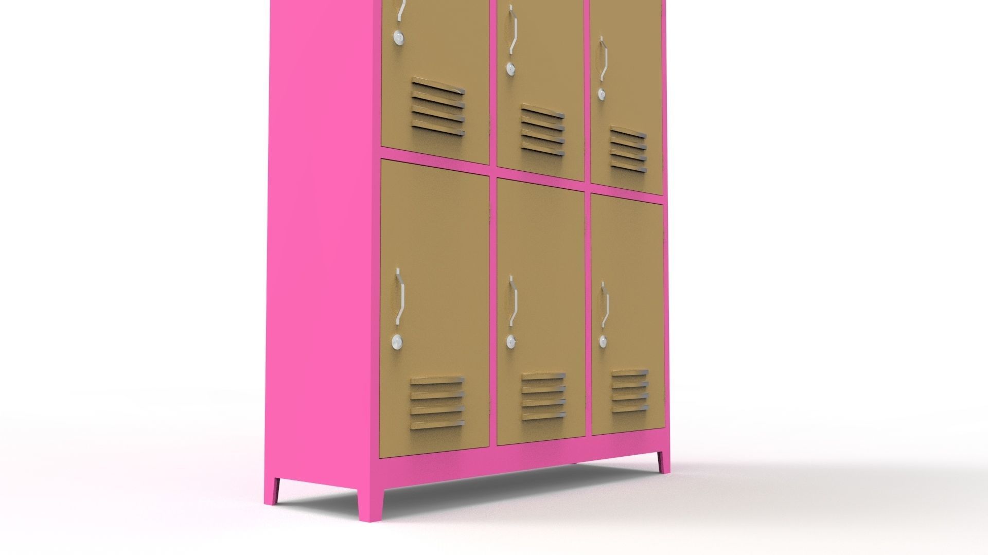 METAL CABINET-5 TYPES -PINK AND CREAM 3D Model Collection_83