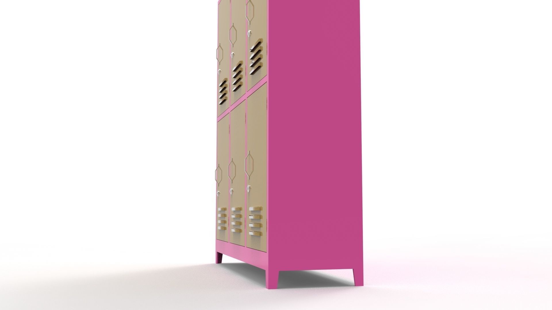 METAL CABINET-5 TYPES -PINK AND CREAM 3D Model Collection_81