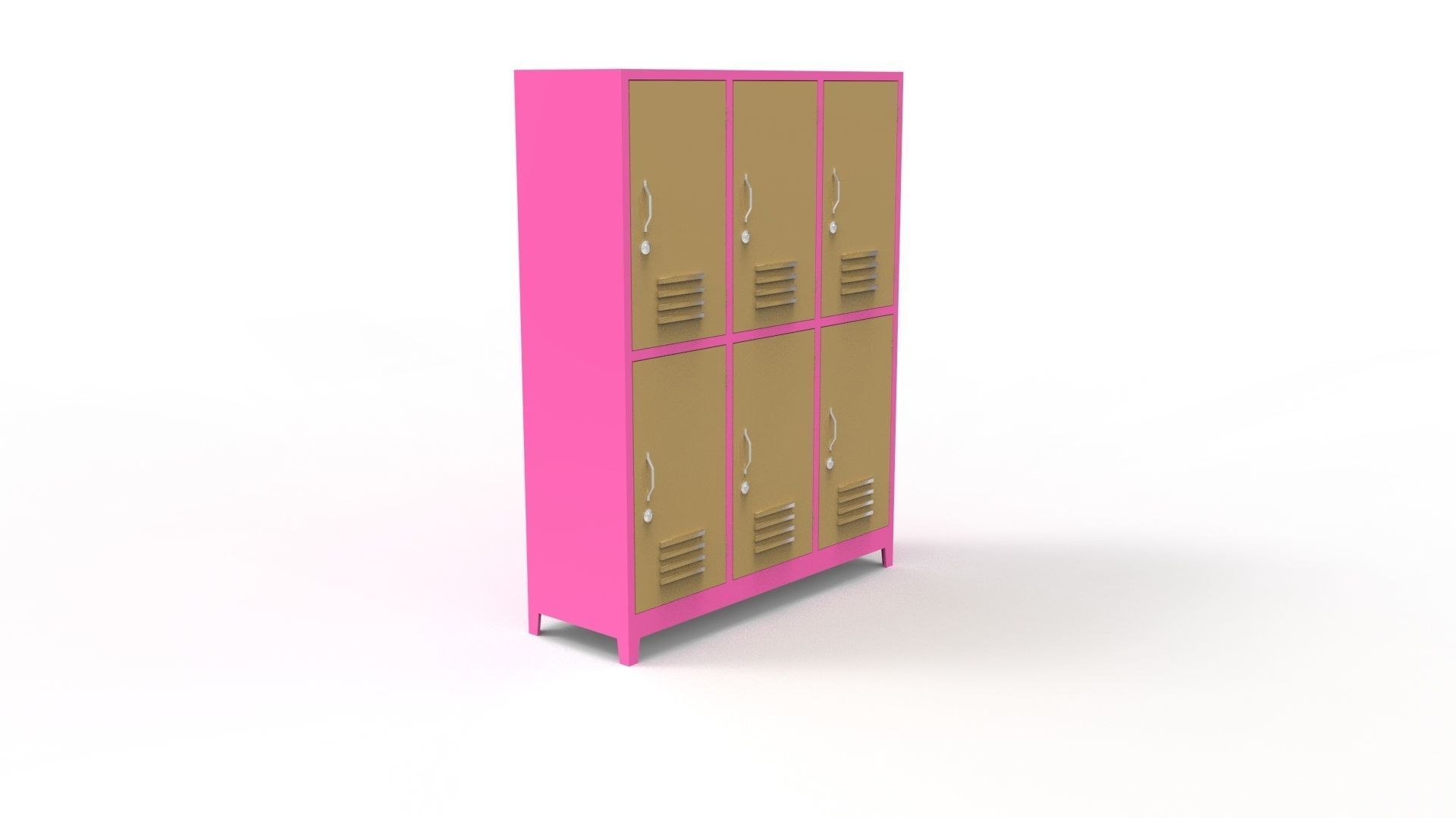 METAL CABINET-5 TYPES -PINK AND CREAM 3D Model Collection_77