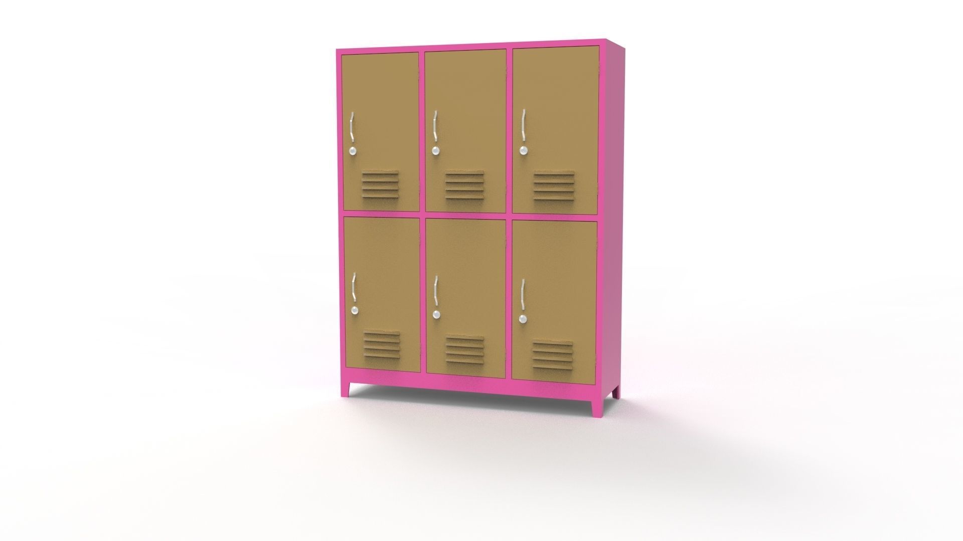 METAL CABINET-5 TYPES -PINK AND CREAM 3D Model Collection_78