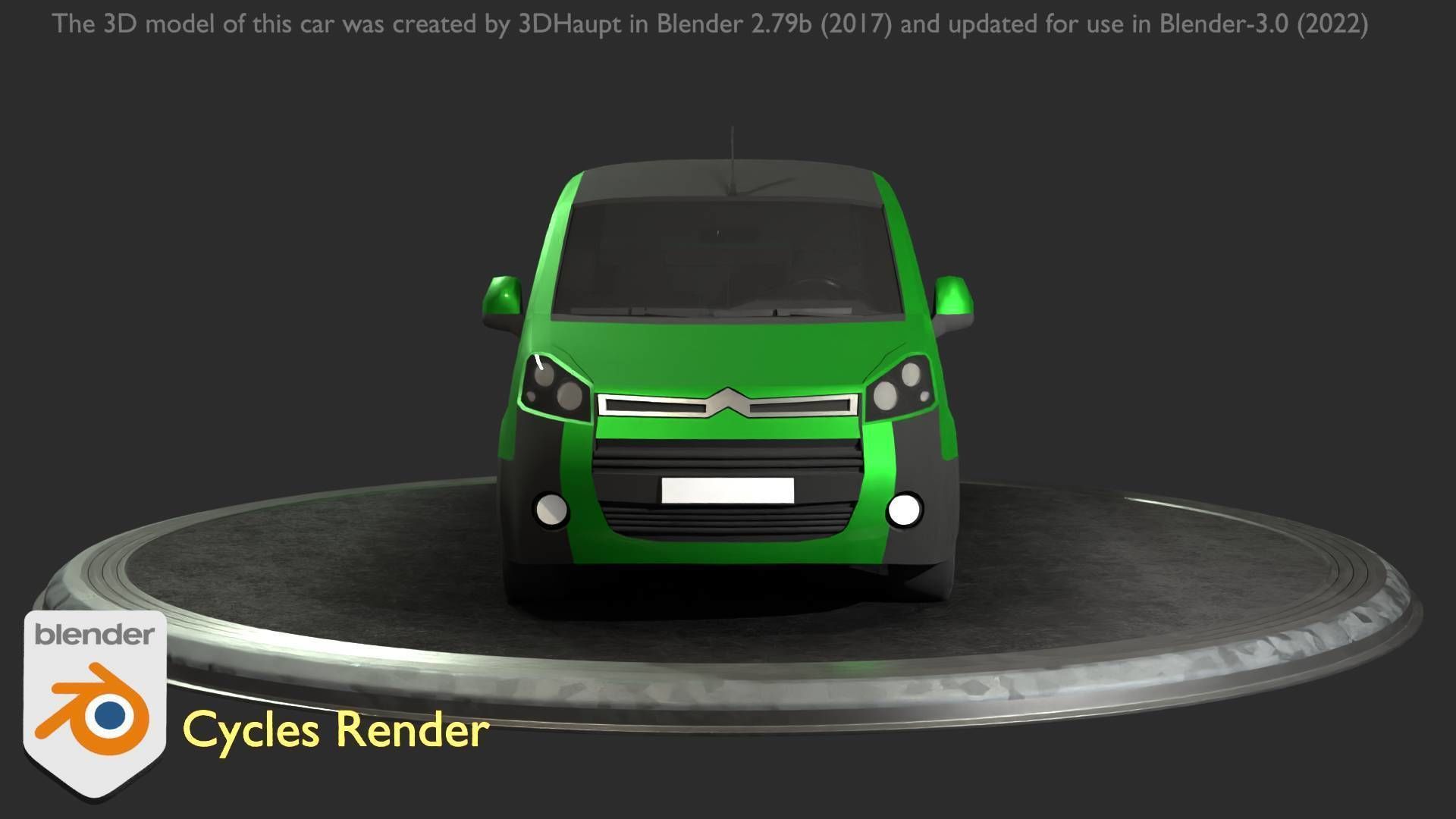 City Car 52 Utility Vehicles Van Pickup 1500 Type-D Green Low-poly 3D model_63