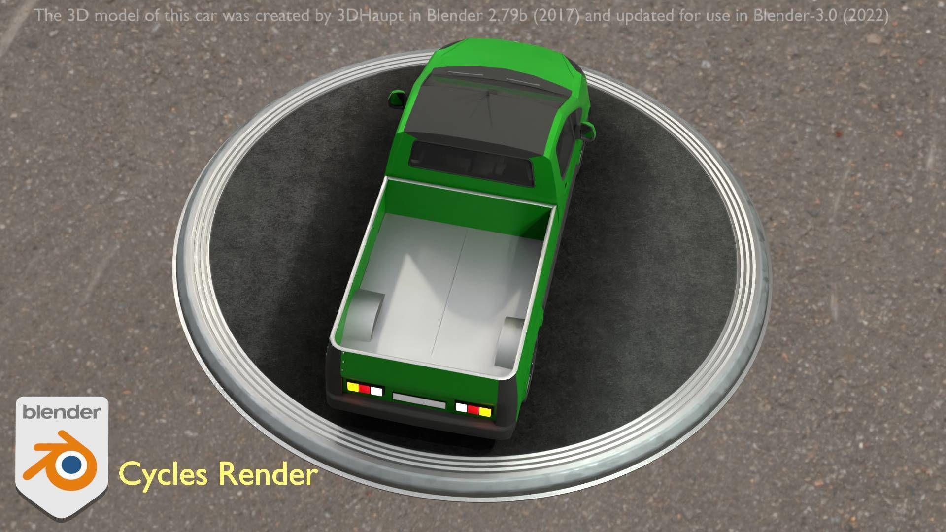 City Car 52 Utility Vehicles Van Pickup 1500 Type-D Green Low-poly 3D model_44