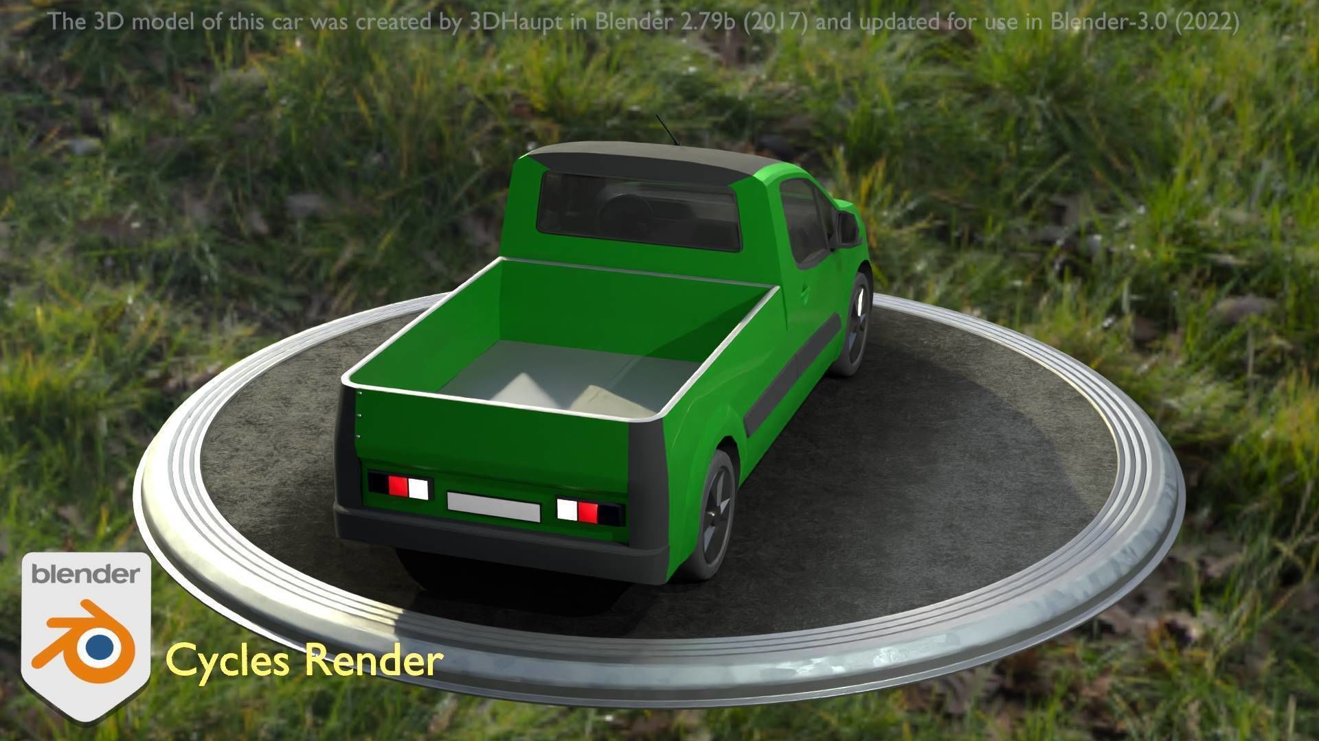 City Car 52 Utility Vehicles Van Pickup 1500 Type-D Green Low-poly 3D model_39