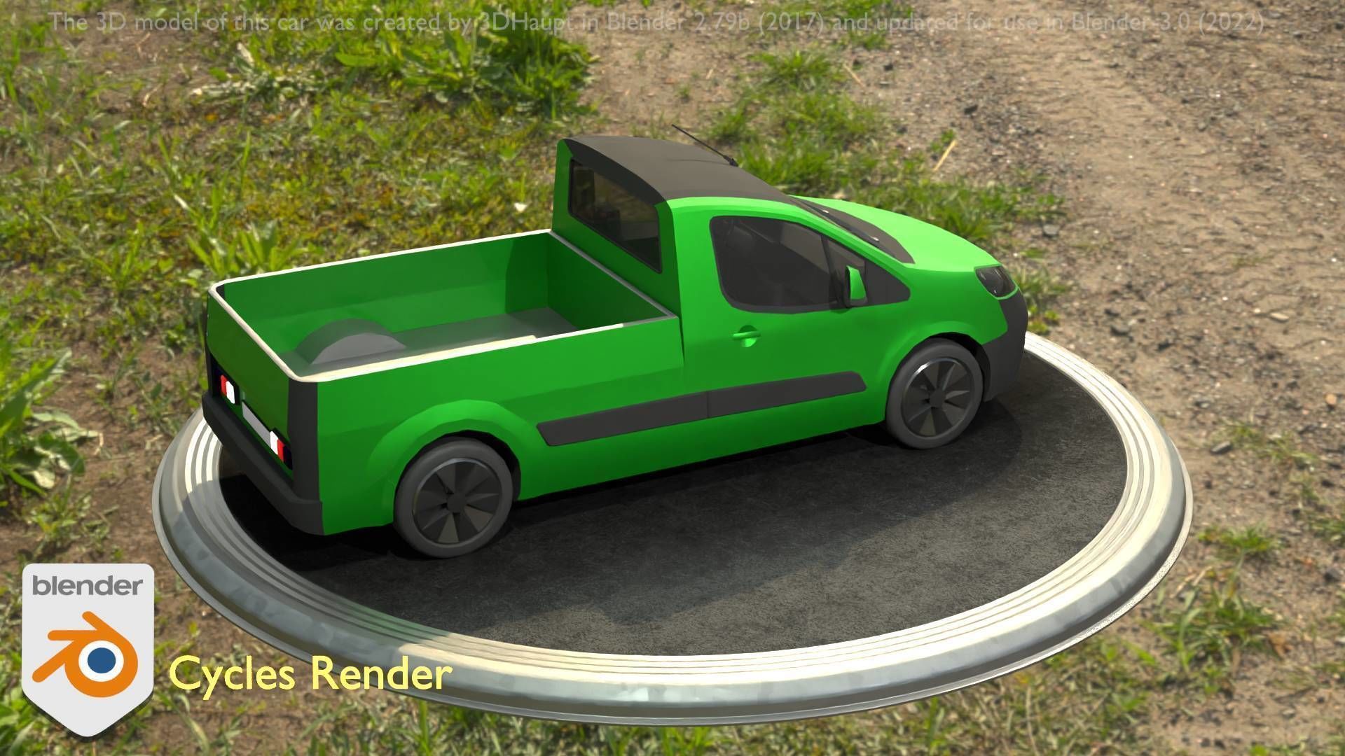 City Car 52 Utility Vehicles Van Pickup 1500 Type-D Green Low-poly 3D model_41