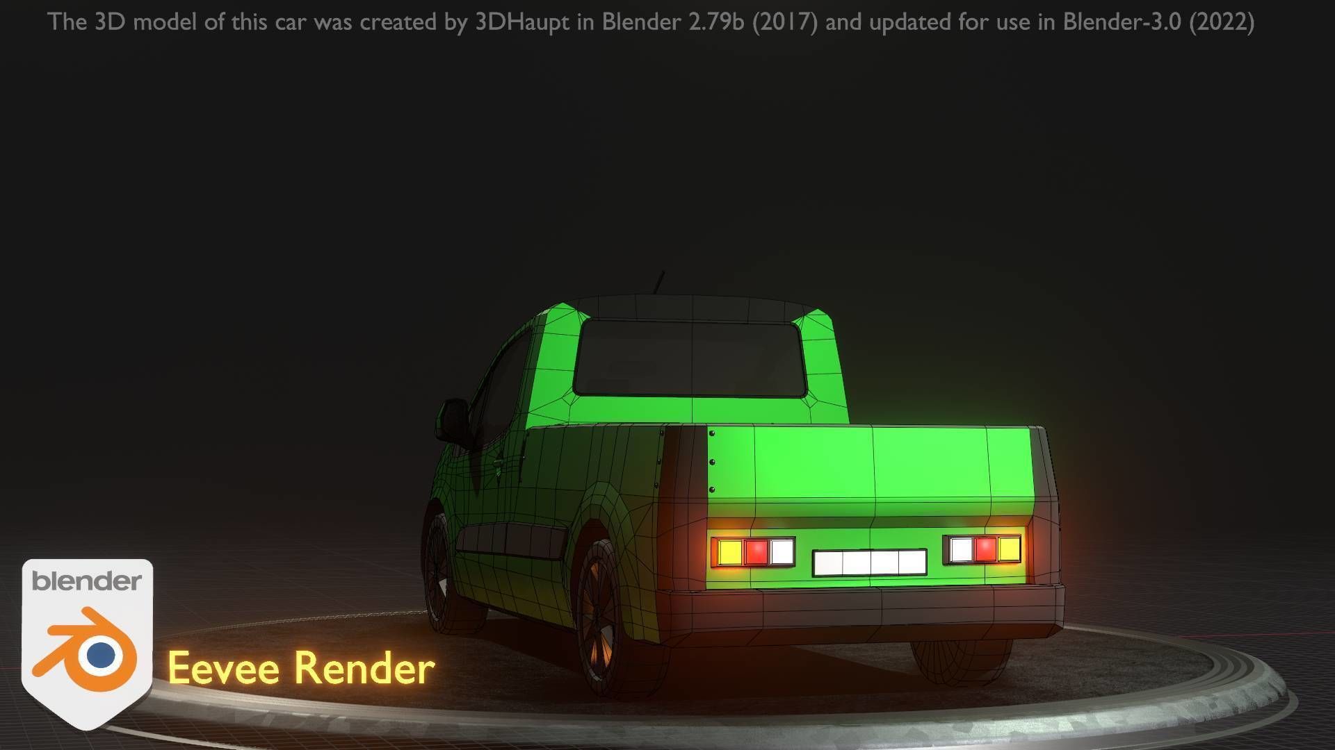 City Car 52 Utility Vehicles Van Pickup 1500 Type-D Green Low-poly 3D model_58