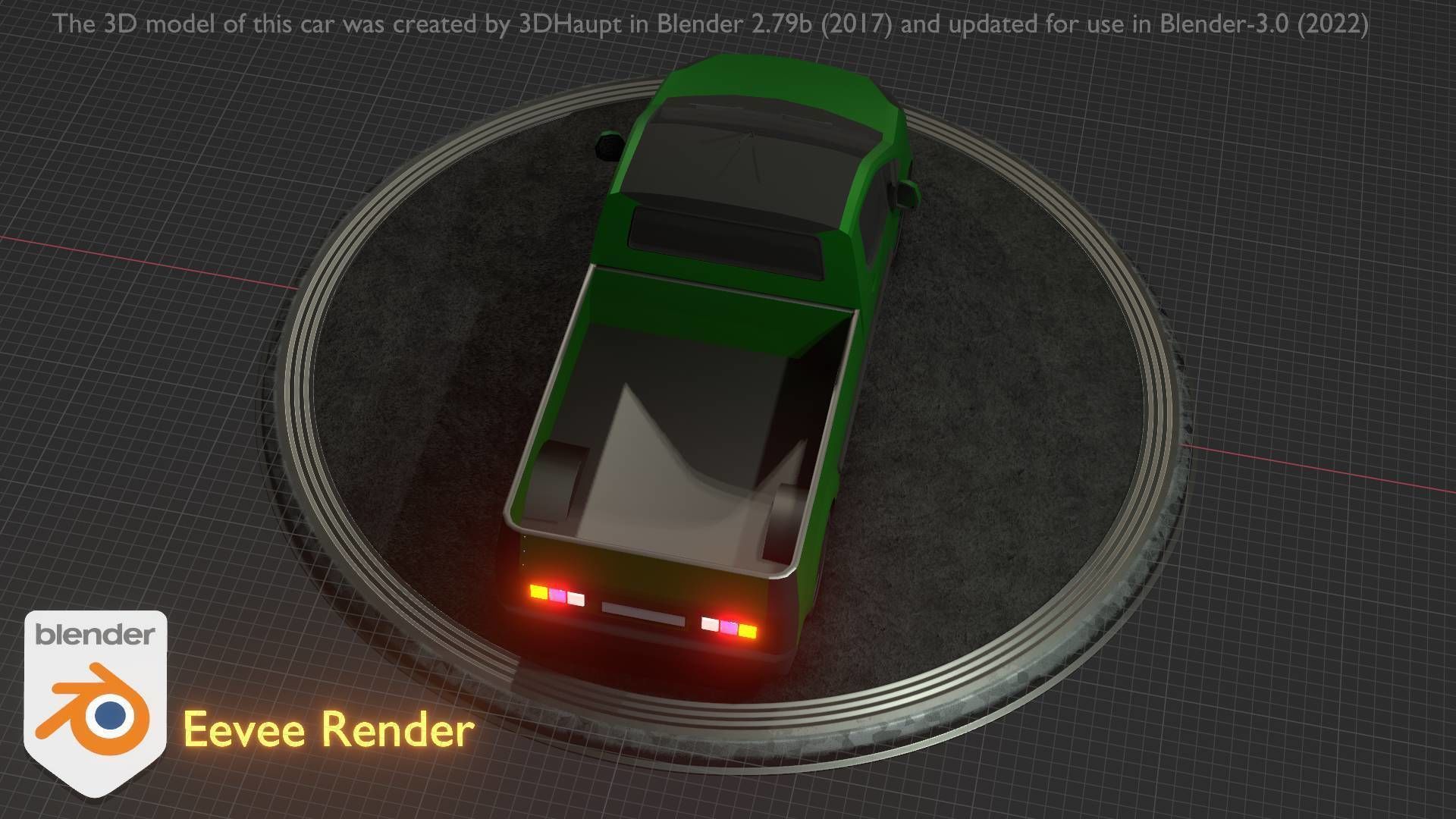 City Car 52 Utility Vehicles Van Pickup 1500 Type-D Green Low-poly 3D model_91