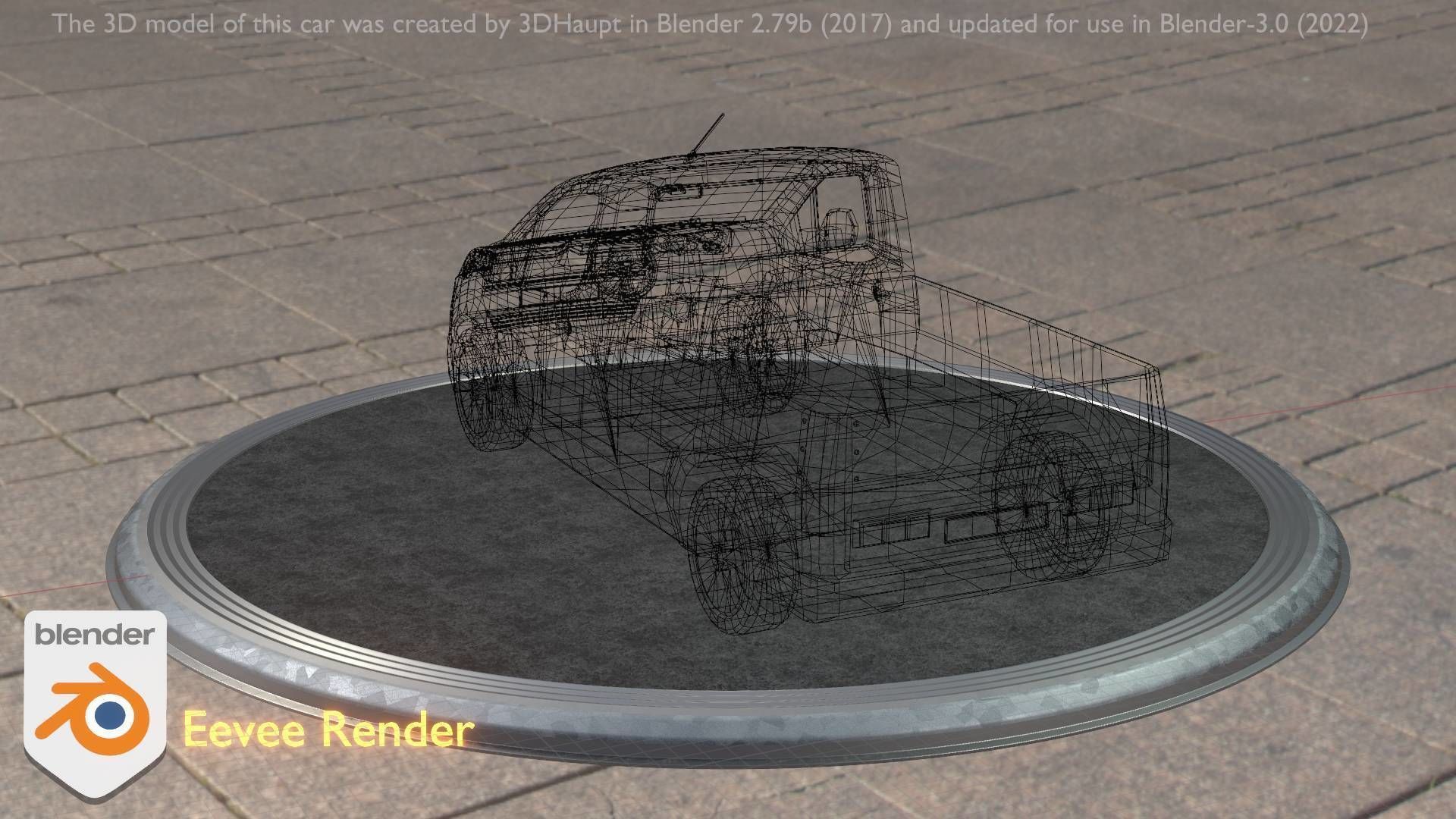 City Car 52 Utility Vehicles Van Pickup 1500 Type-D Green Low-poly 3D model_67